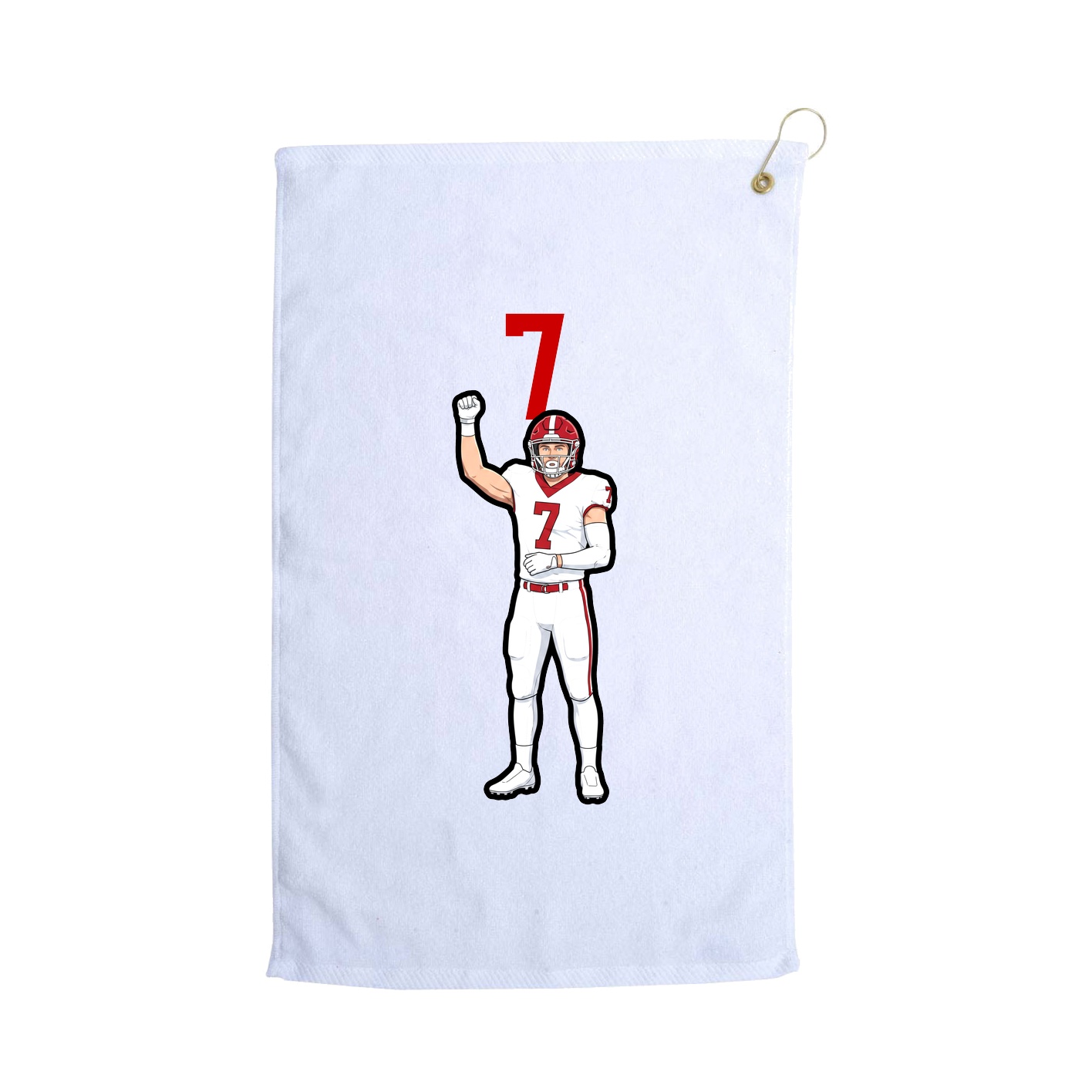 Golf Towel — Number Top in White