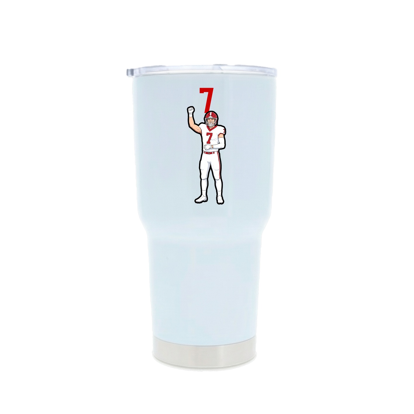 30oz Stainless Steel Tumbler — Number Top in White
