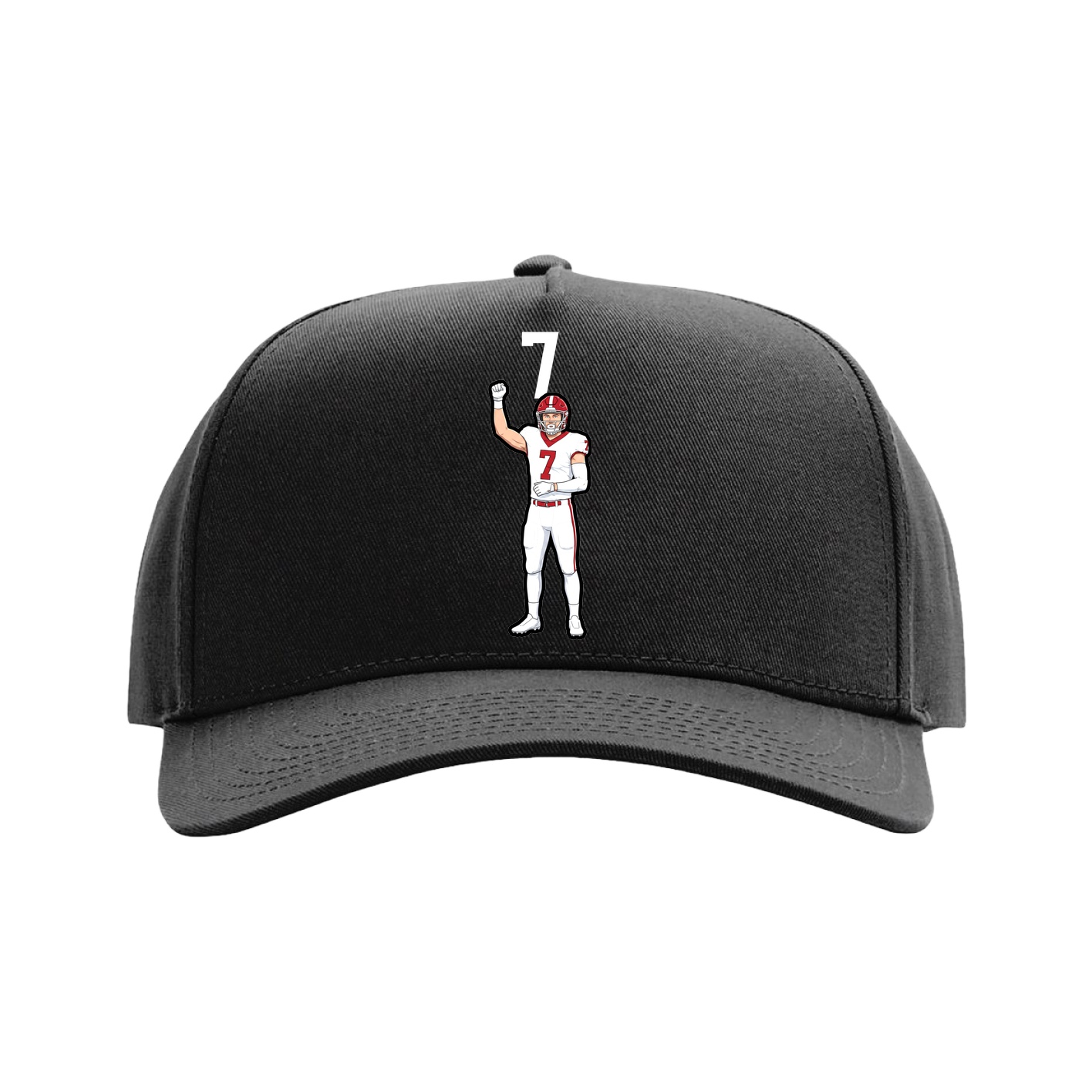 Full Fabric Five-Panel Champ Cap — Number Top in Black