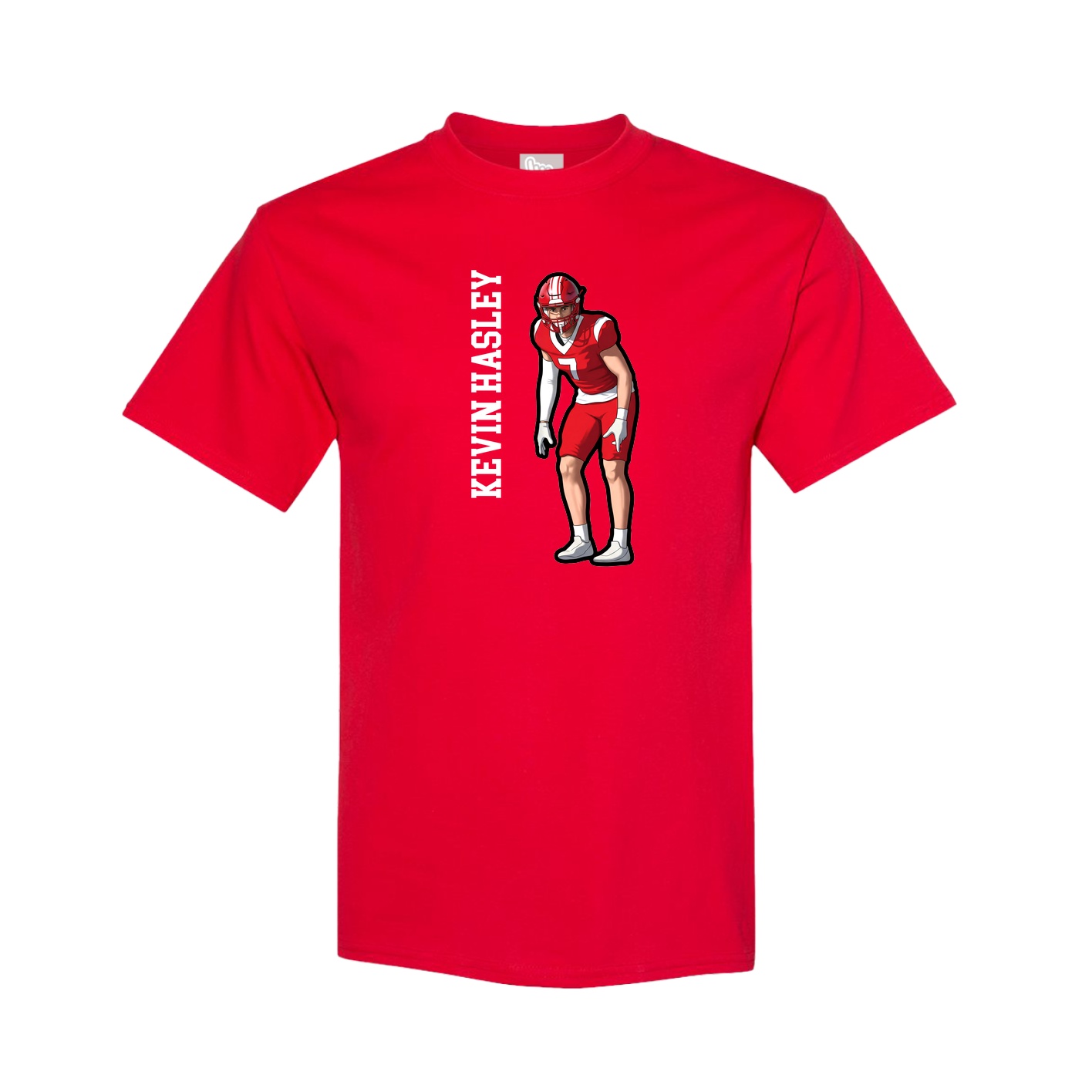 Youth Tee — Name Vertical in Red