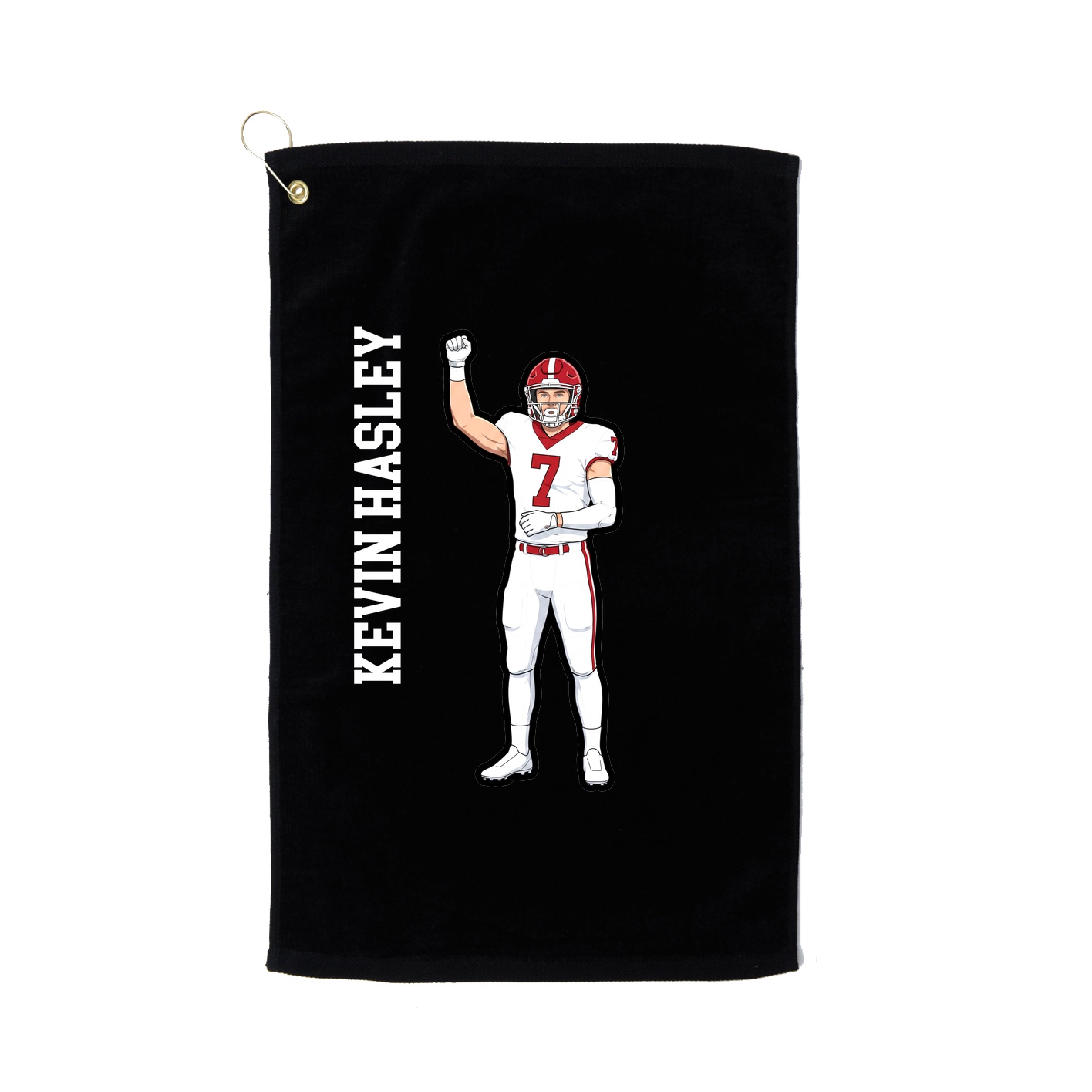 Golf Towel — Name Vertical in Black