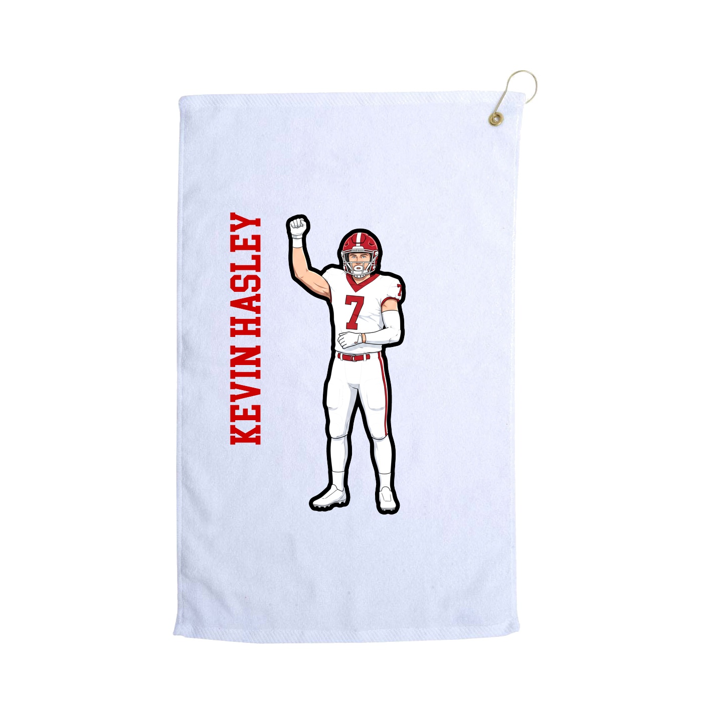 Golf Towel — Name Vertical in White