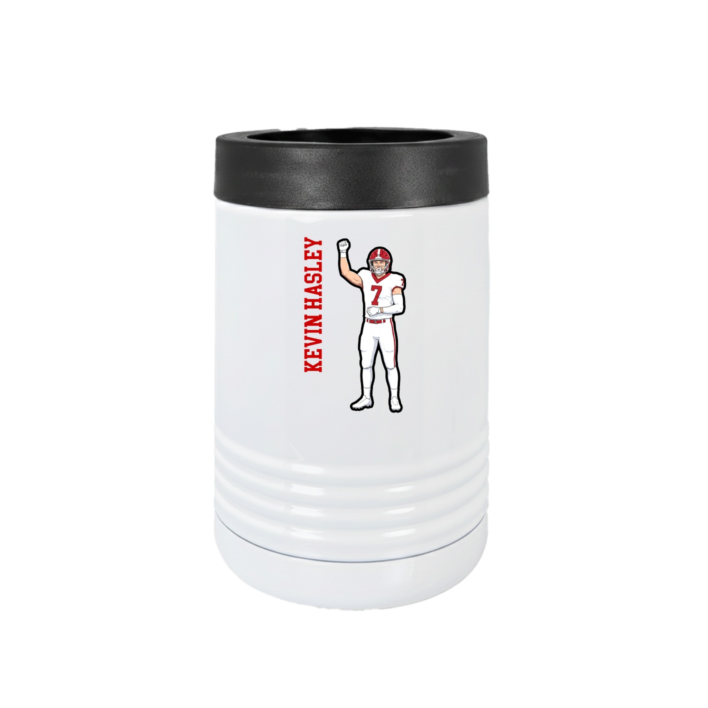 Beverage Holder — Name Vertical in White
