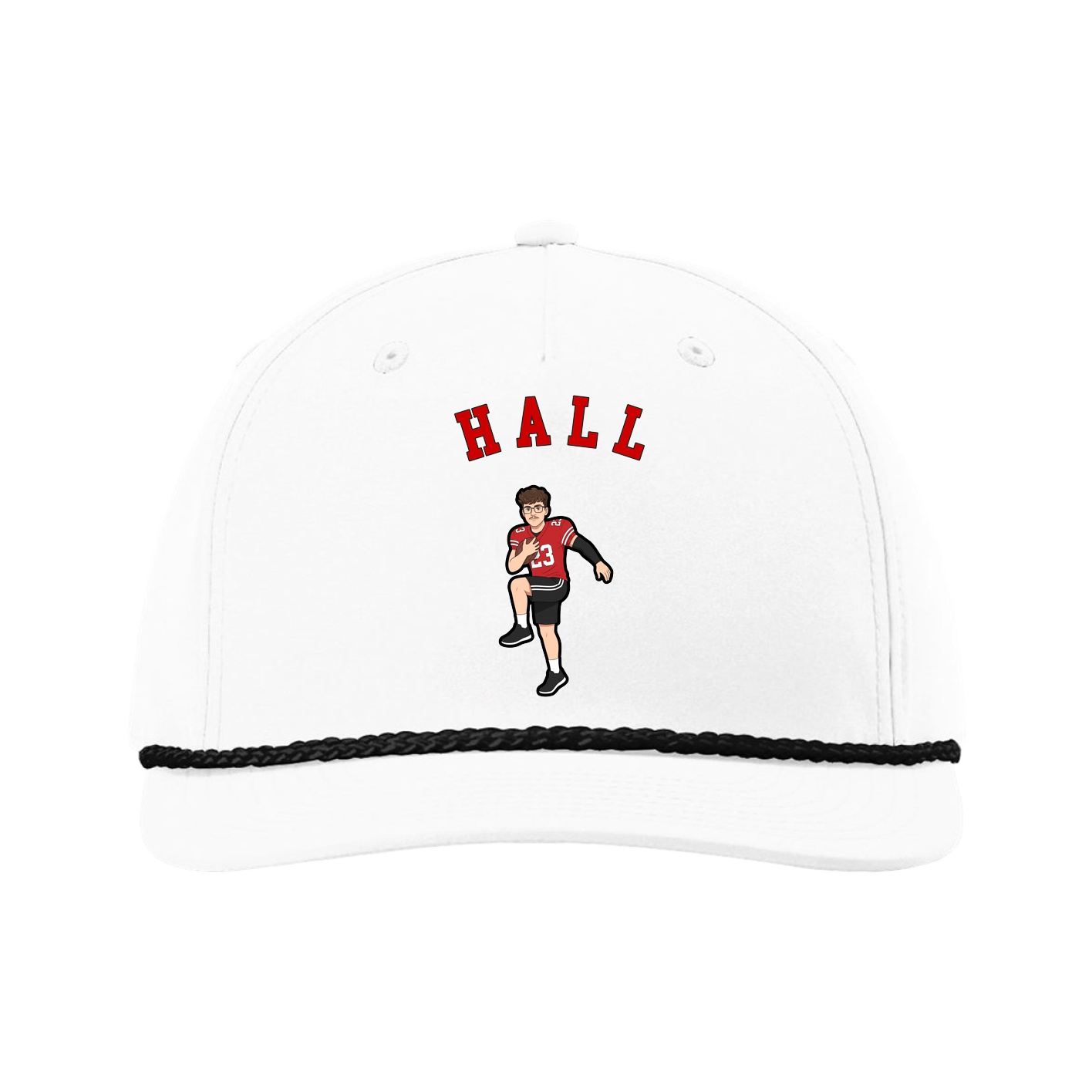 Five-Panel Classic Rope Cap — Shirsey Arch in White