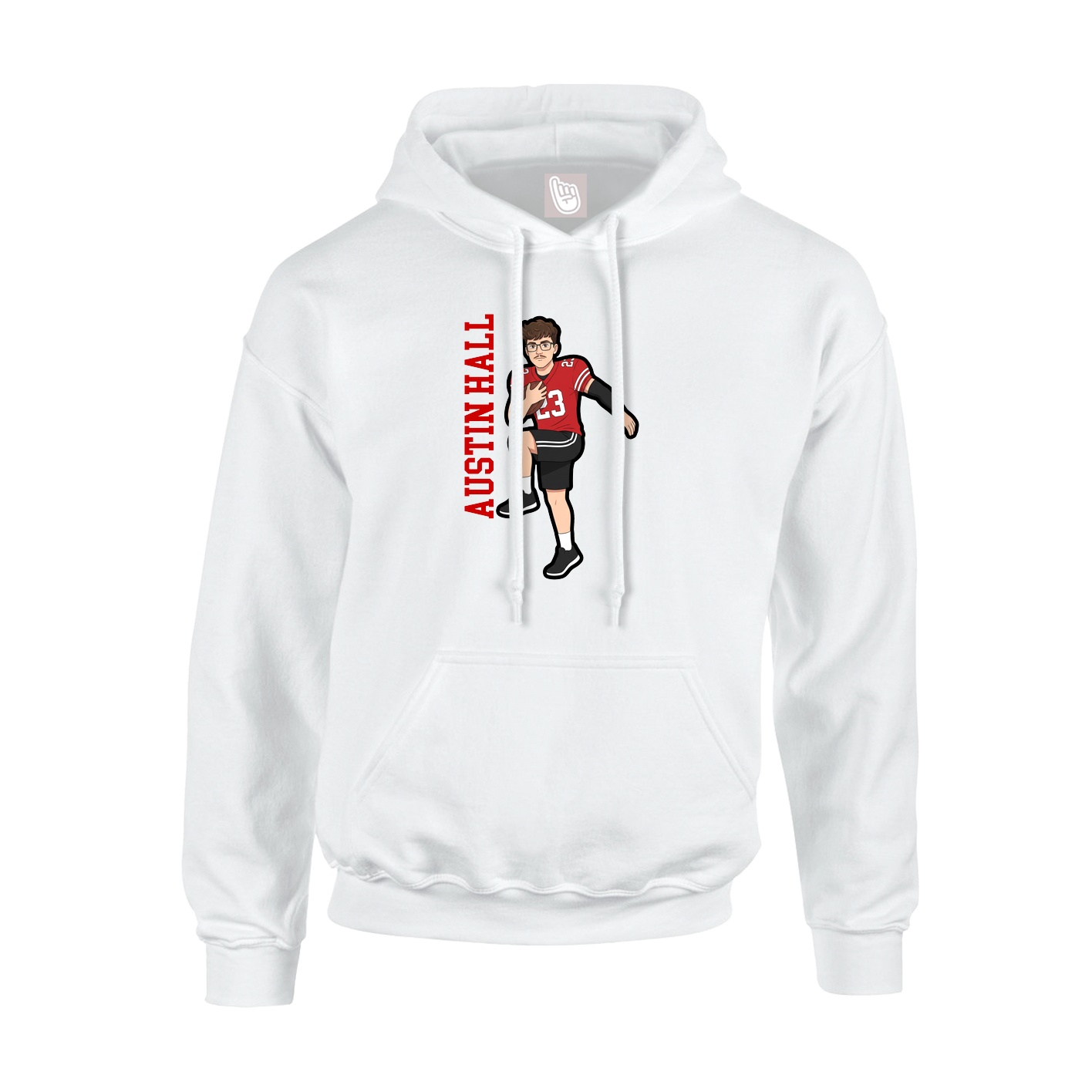 Youth Hoodie — Name Vertical in White