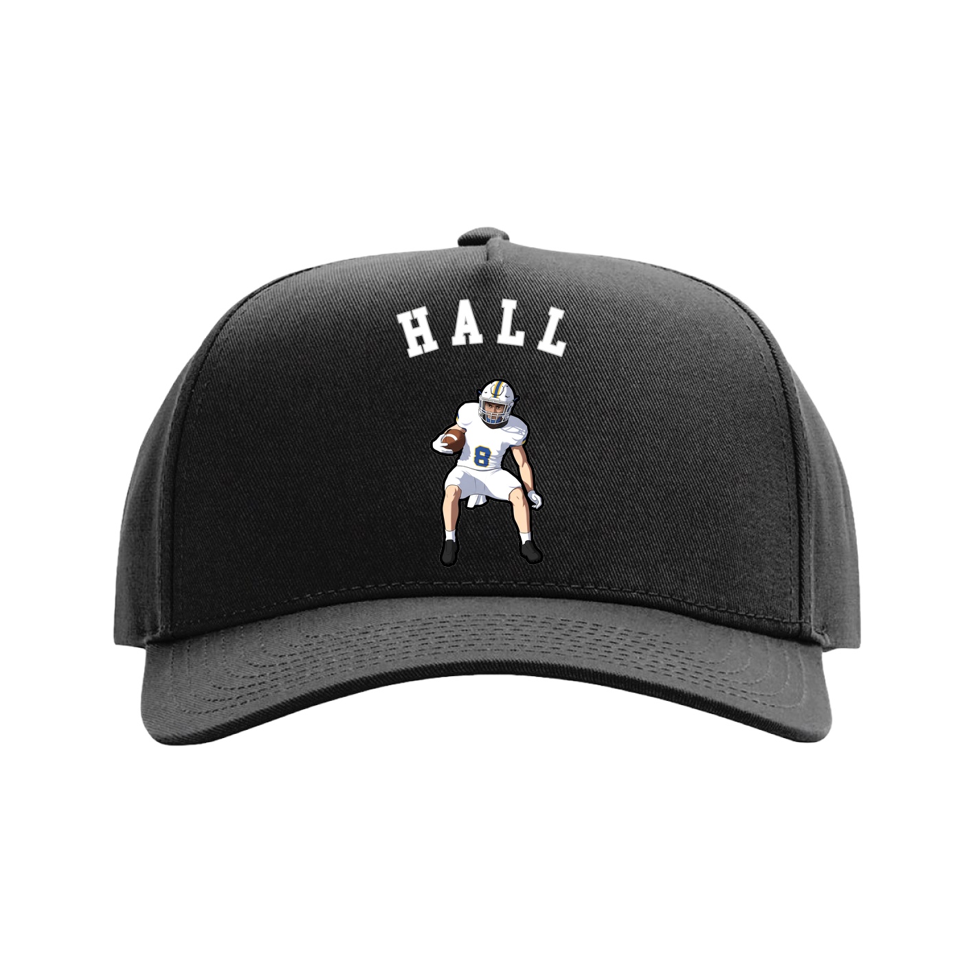 Full Fabric Five-Panel Champ Cap — Shirsey Arch in Black