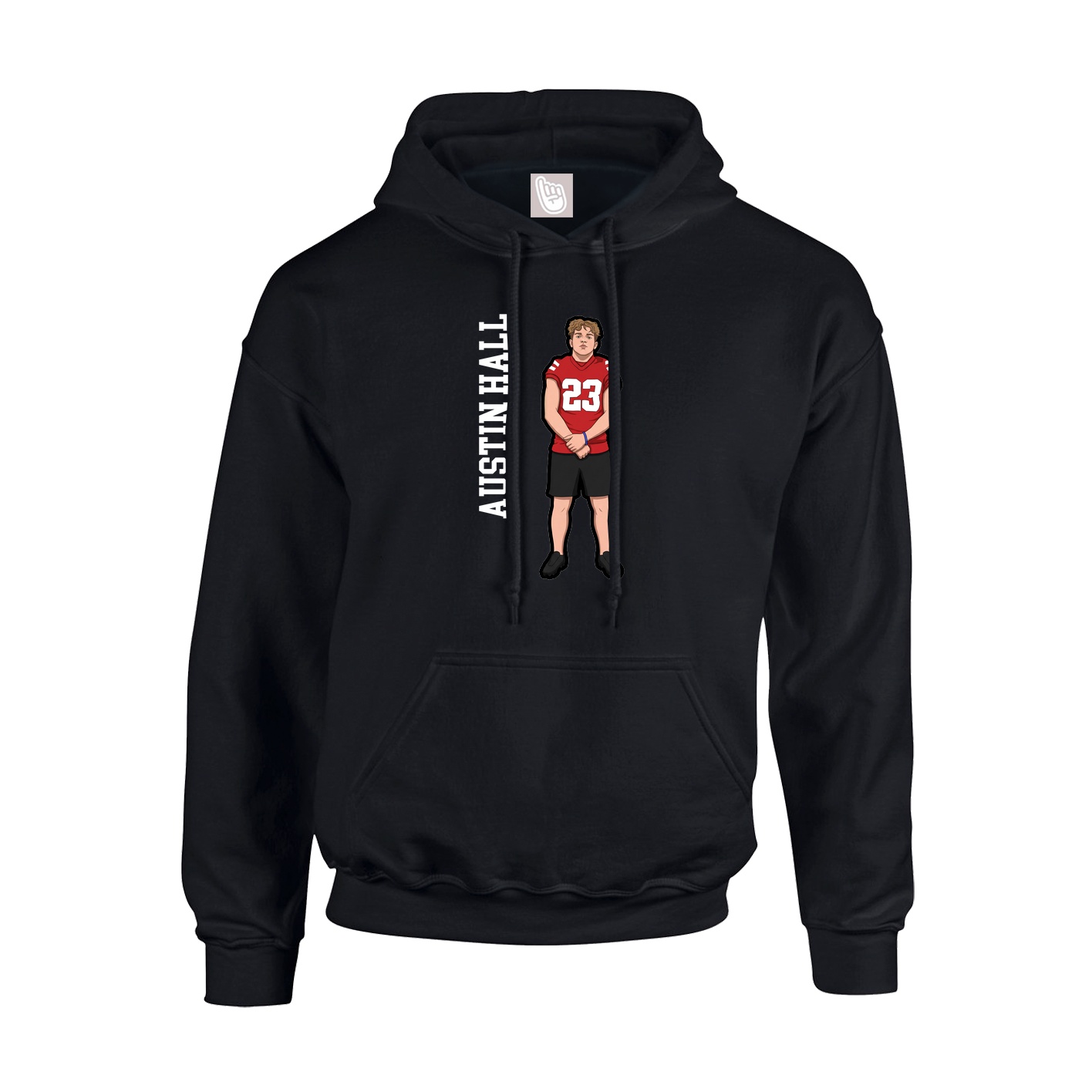 Hoodie — Name Vertical in Black
