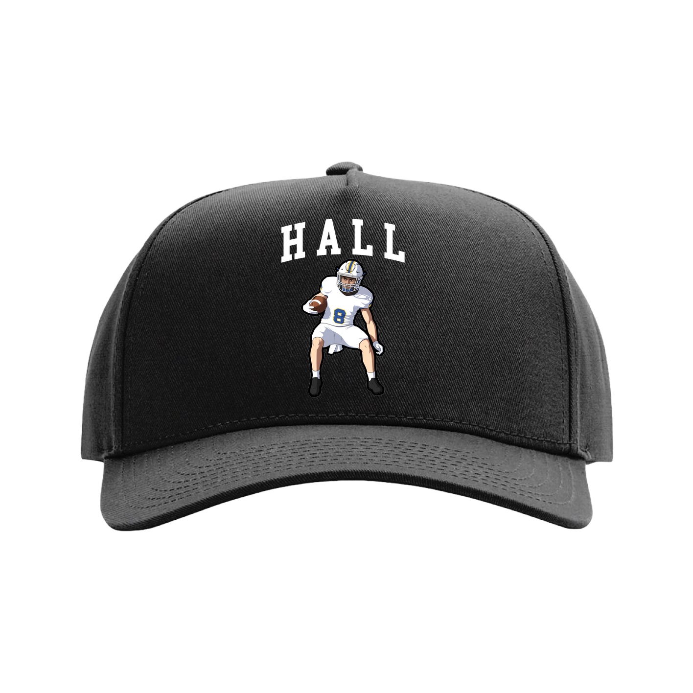 Full Fabric Five-Panel Champ Cap — Shirsey in Black