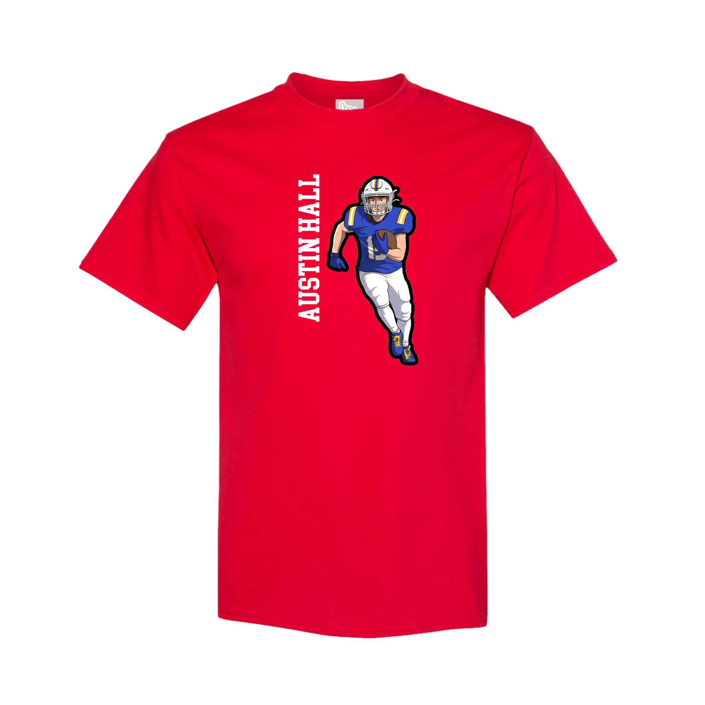 Tee — Name Vertical in Red