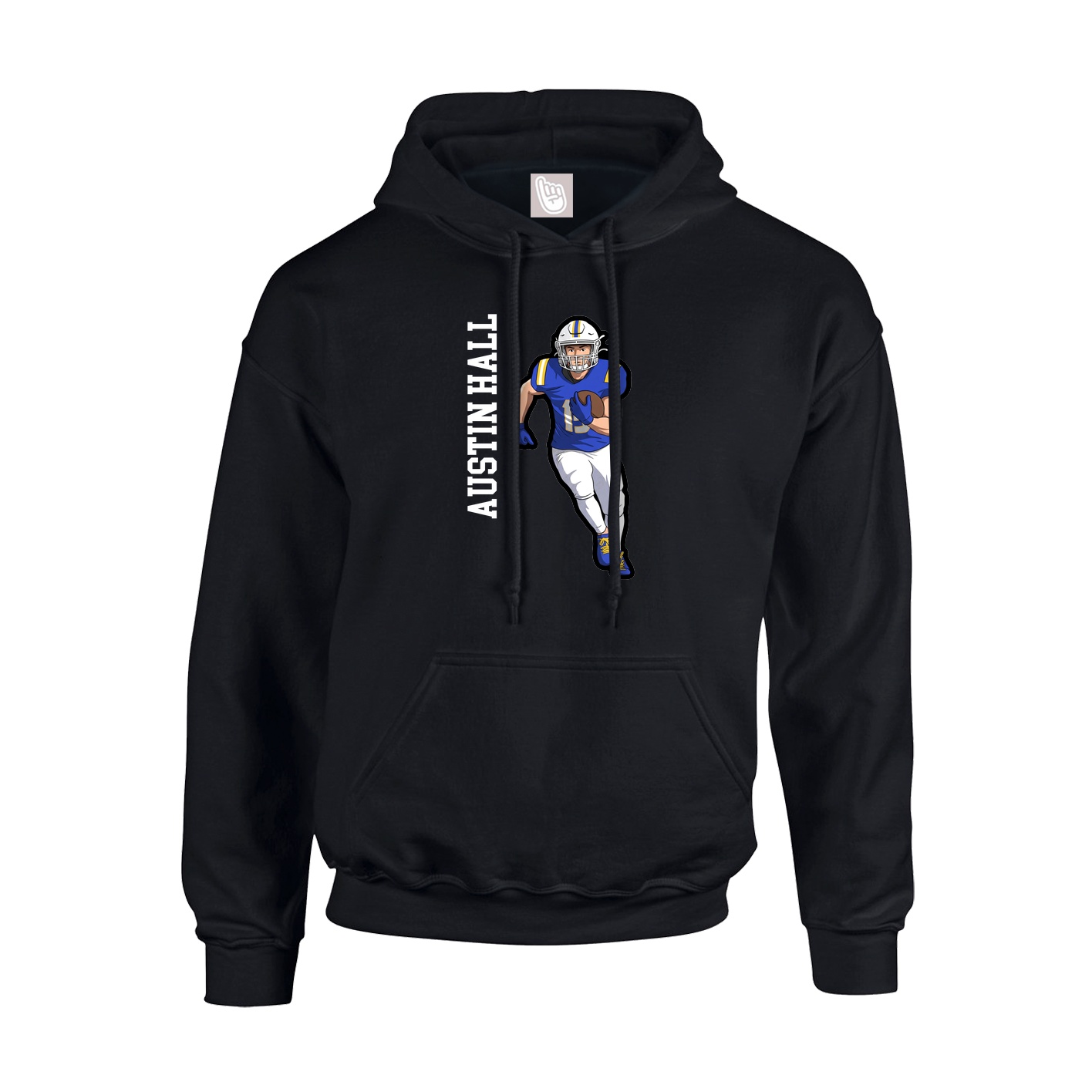 Hoodie — Name Vertical in Black