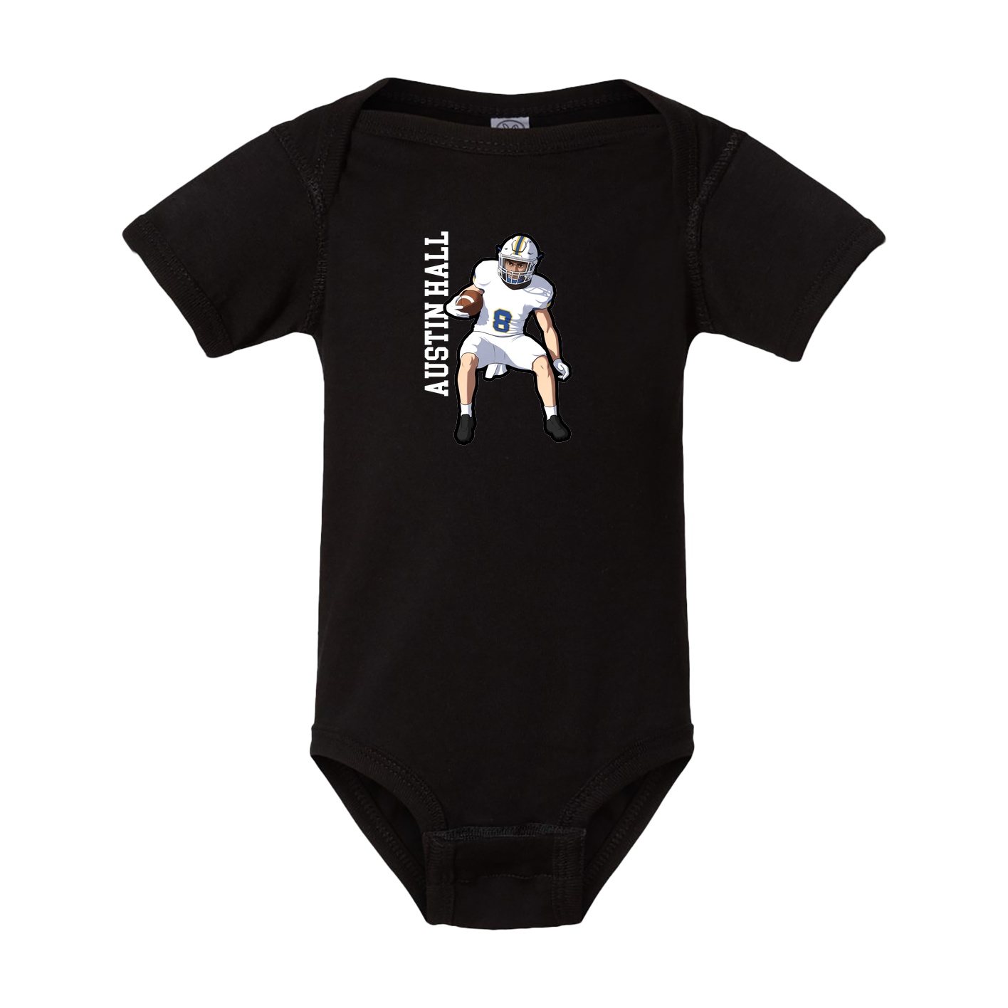 Baby Onesie — Name Vertical in Black