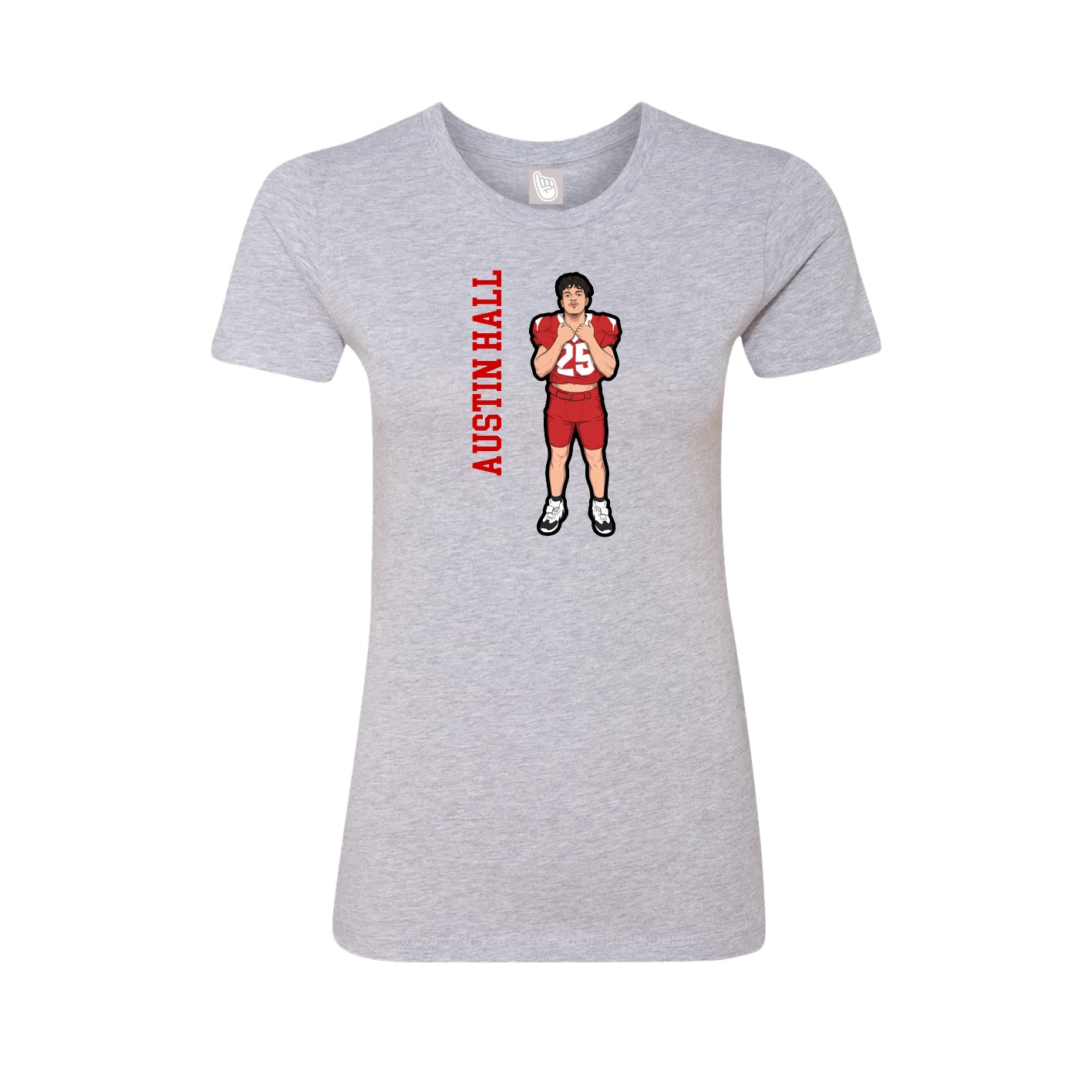 Womens Tee — Name Vertical in Grey
