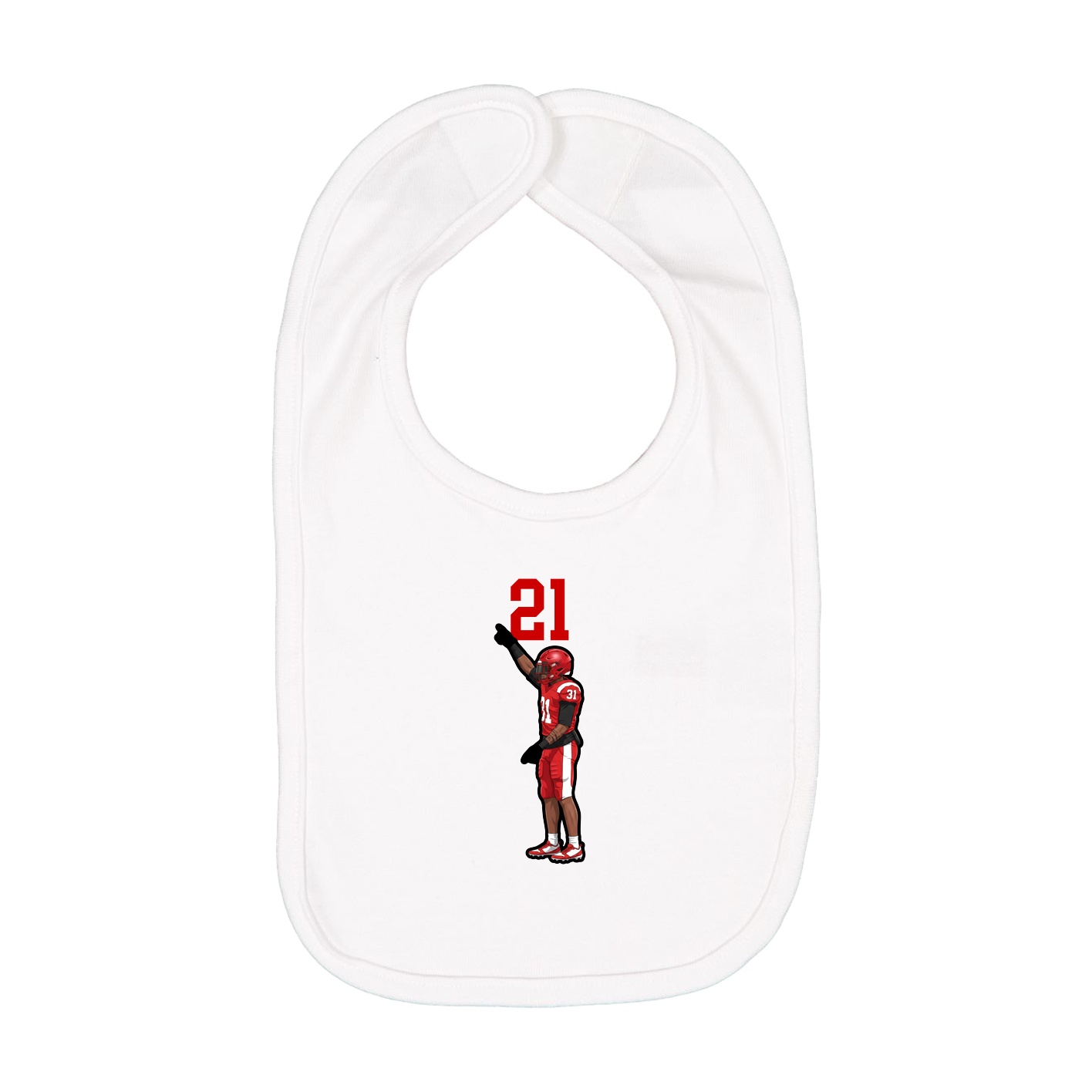Infant Bib — Number Top in White