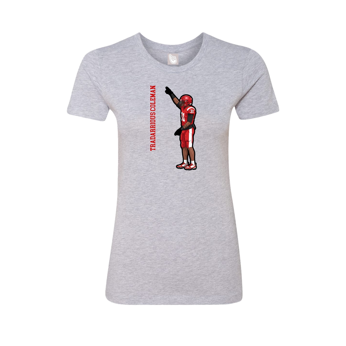 Womens Tee — Name Vertical in Grey