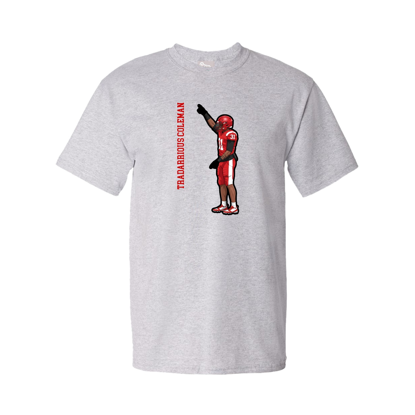 Youth Tee — Name Vertical in Grey