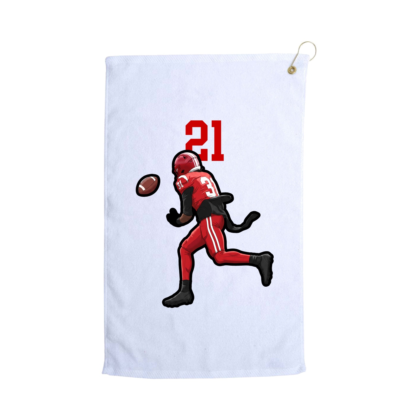 Golf Towel — Number Top in White