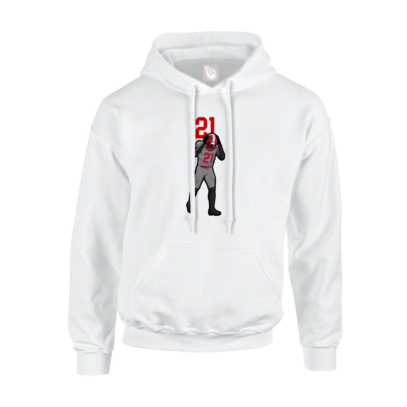 Youth Hoodie — Number Top in White