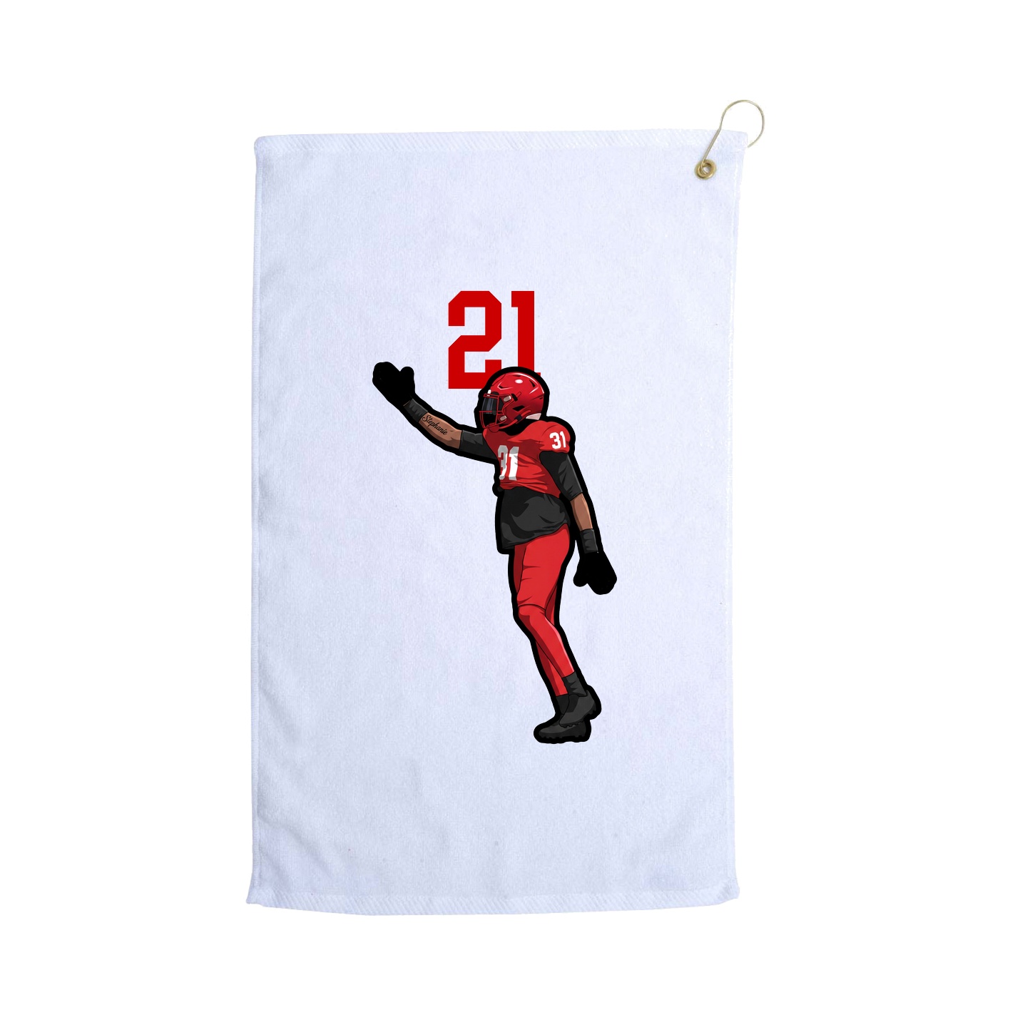 Golf Towel — Number Top in White