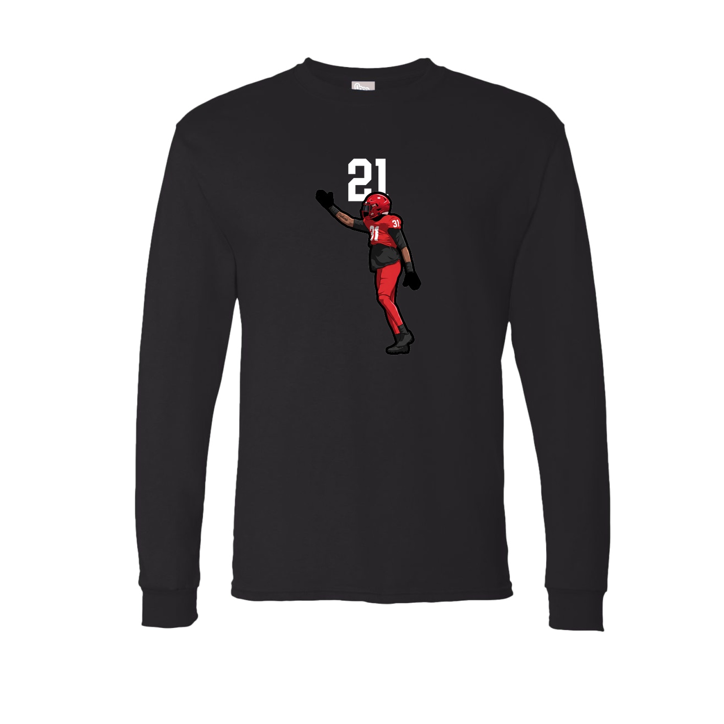 Long Sleeve Tee — Number Top in Black