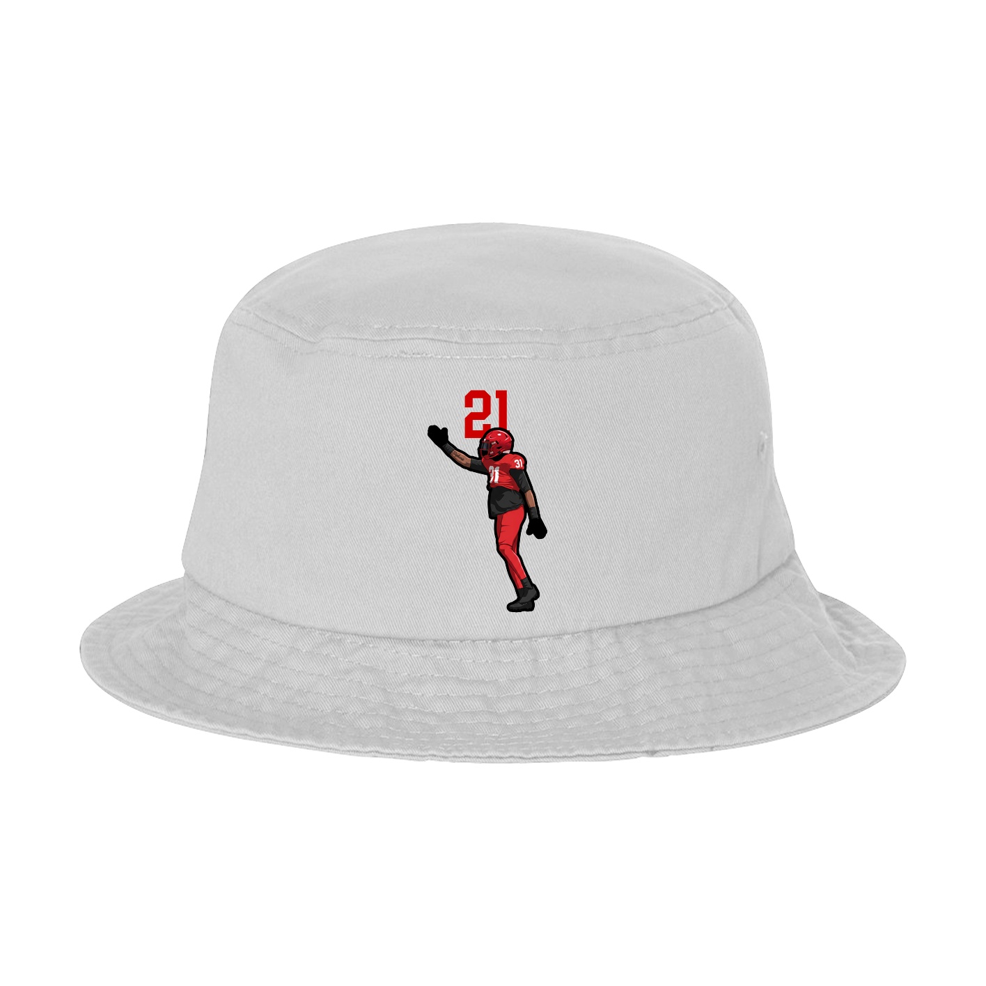 Bucket Cap — Number Top in White