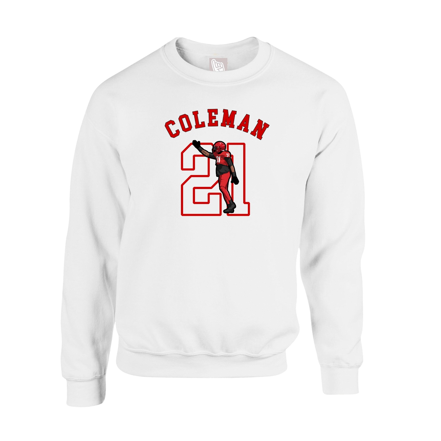 Fleece Crew — Shirsey Arch in White