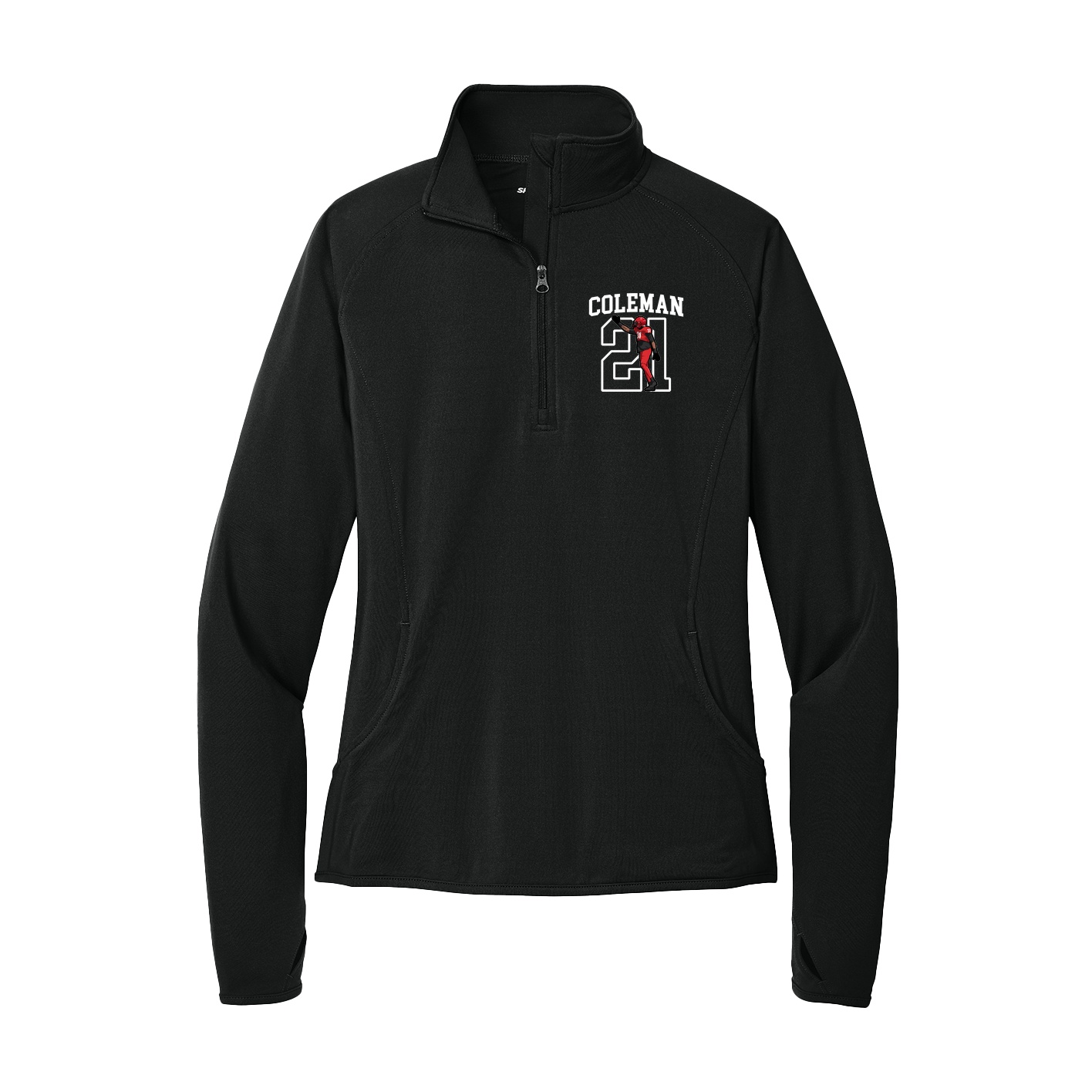Women's Q-Zip Pullover — Shirsey in Black