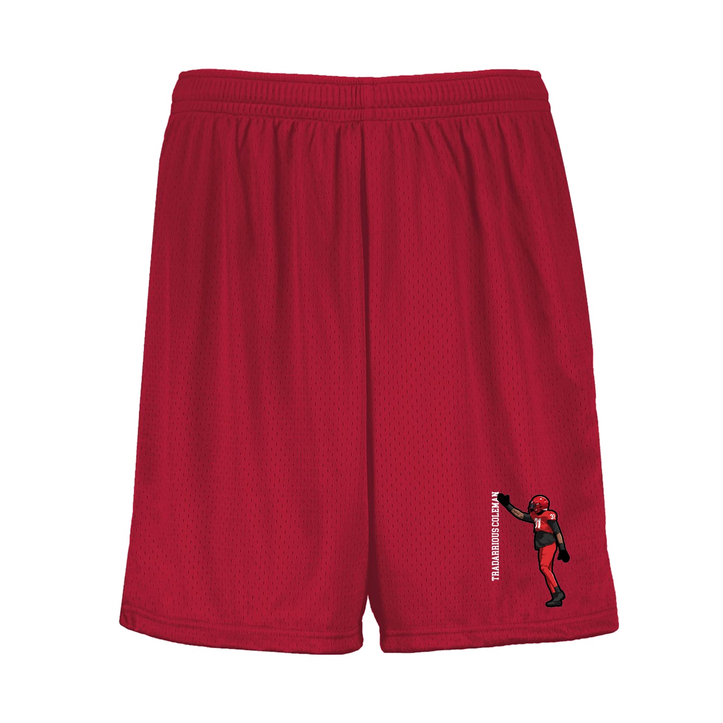 Shorts — Name Vertical in Red