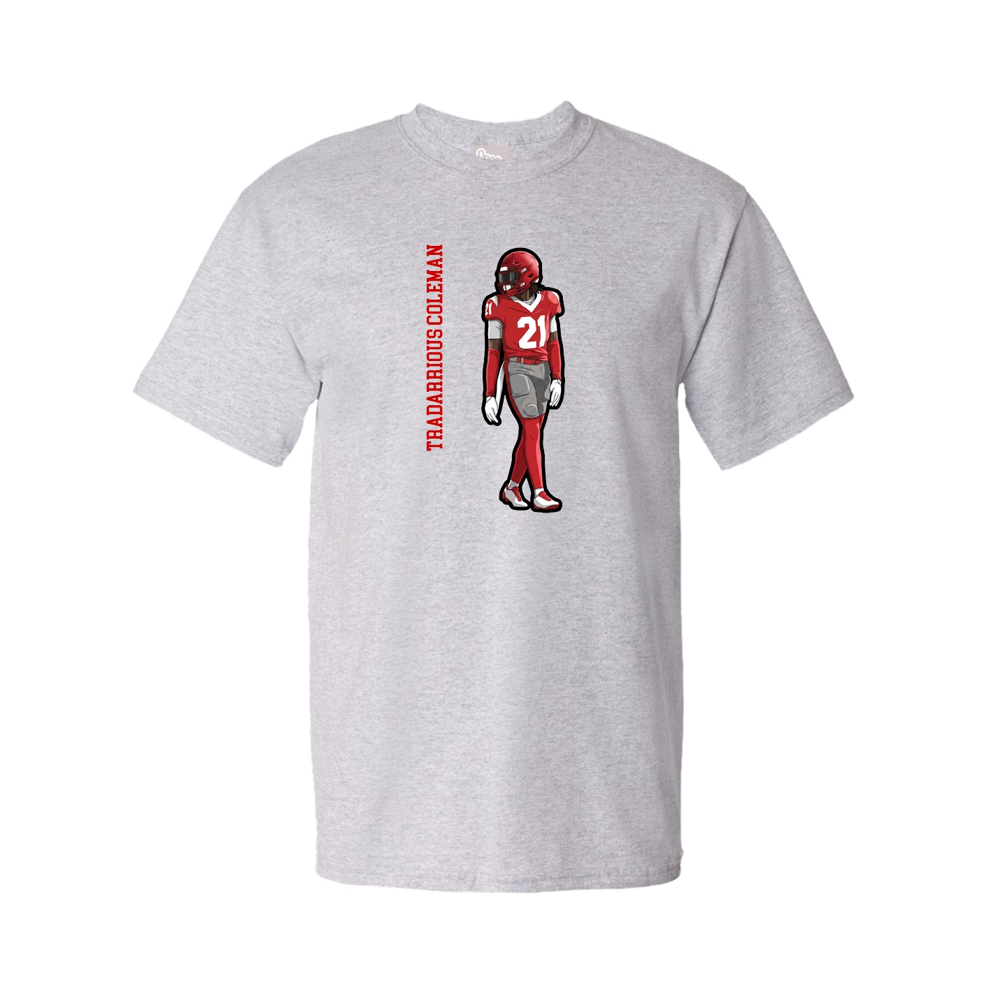 Tee — Name Vertical in Grey