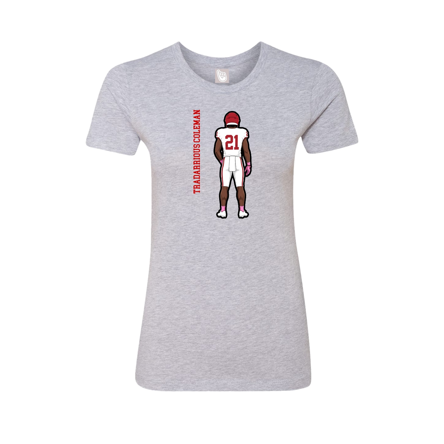 Womens Tee — Name Vertical in Grey