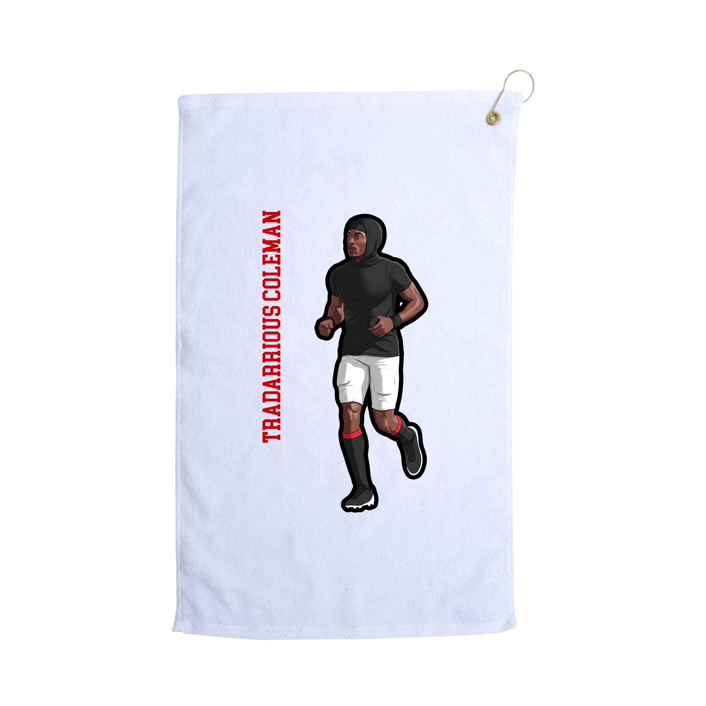 Golf Towel — Name Vertical in White