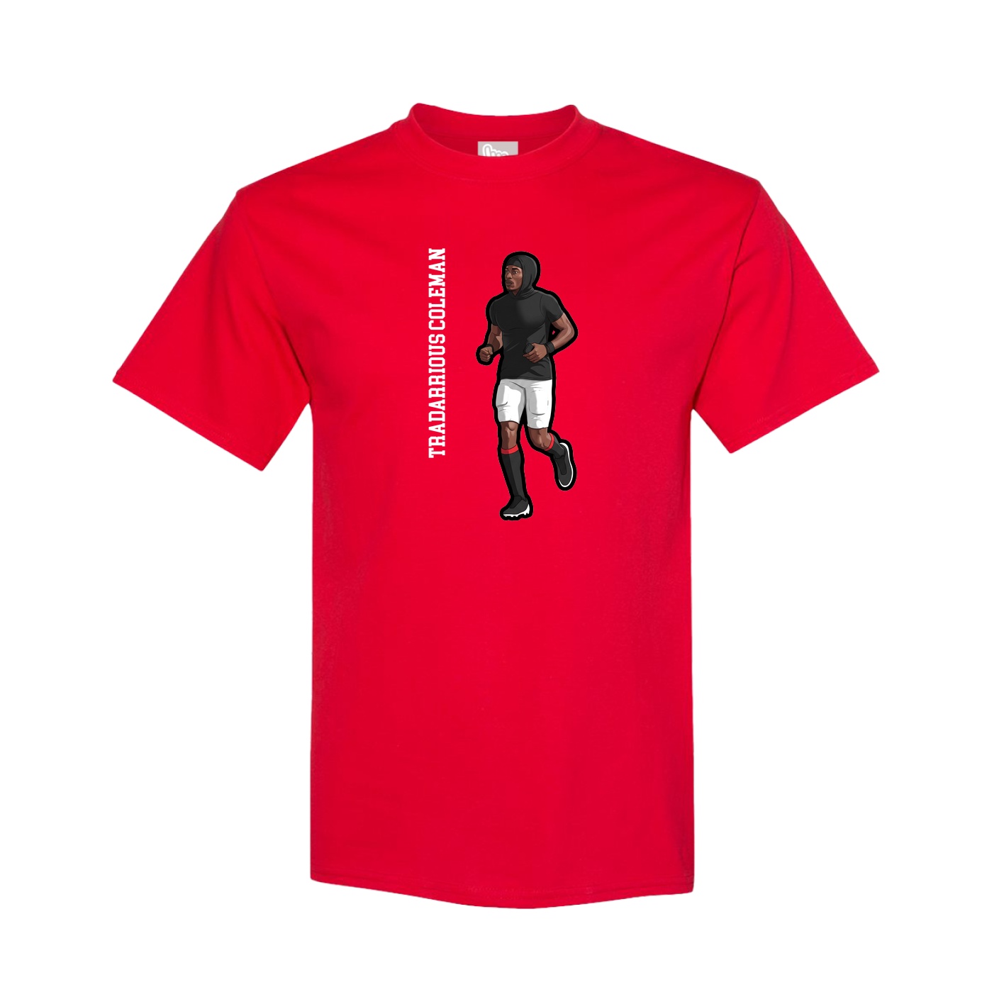Tee — Name Vertical in Red