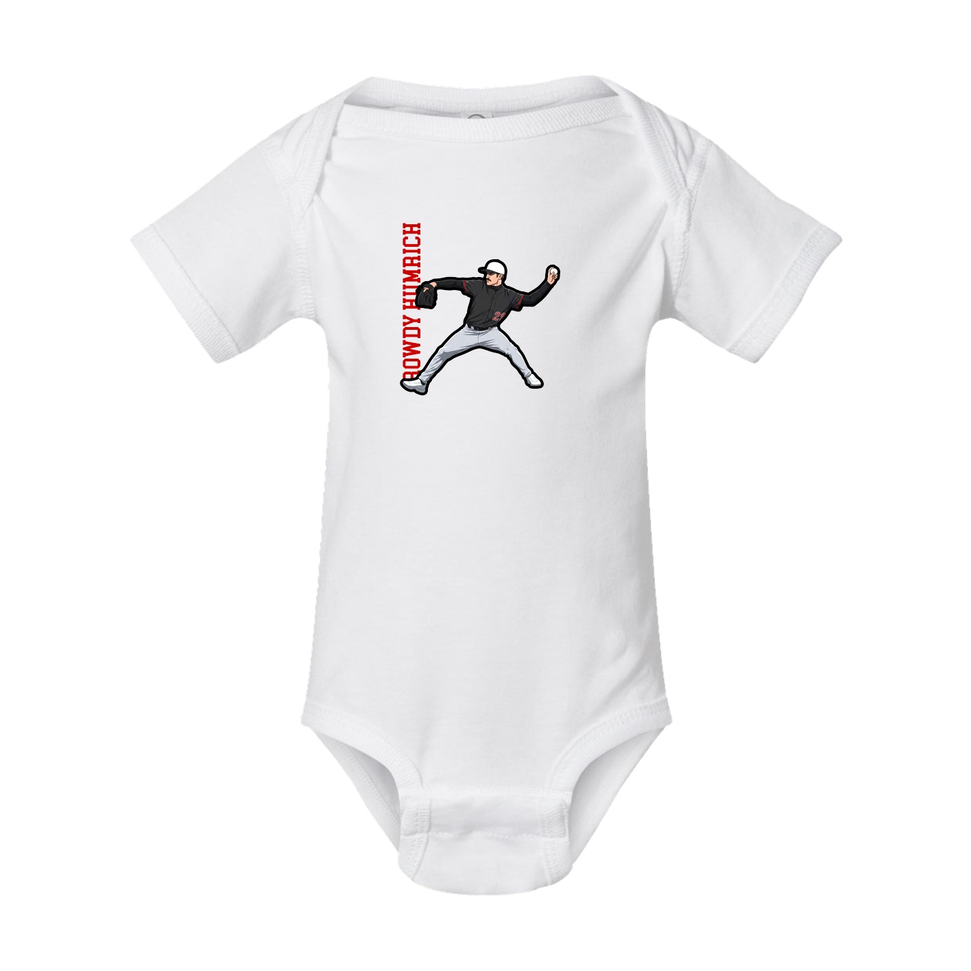 Baby Onesie — Name Vertical in White