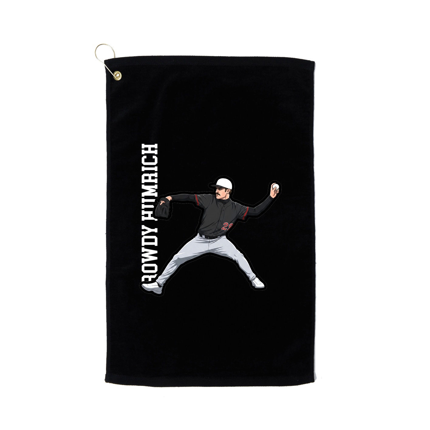 Golf Towel — Name Vertical in Black
