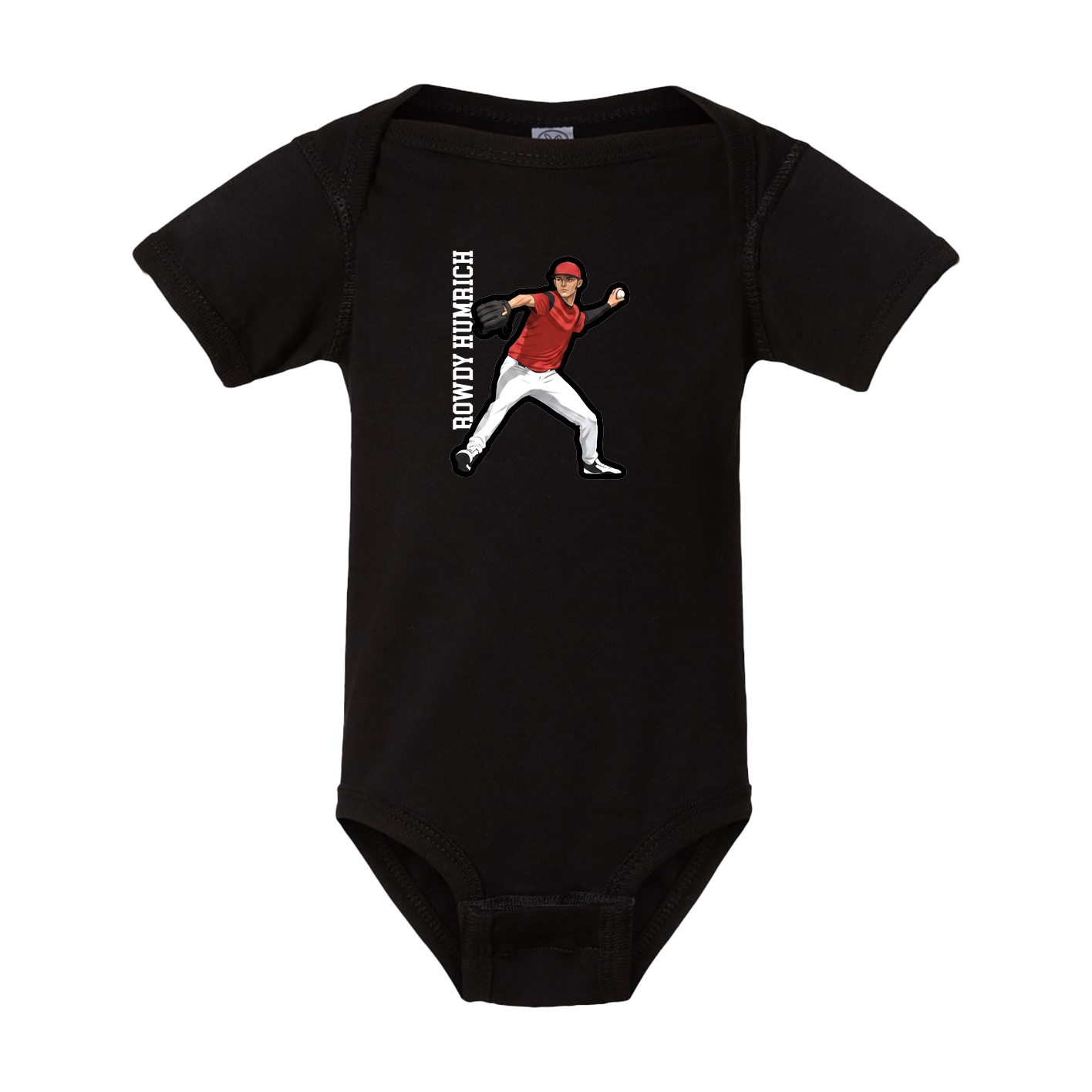 Baby Onesie — Name Vertical in Black