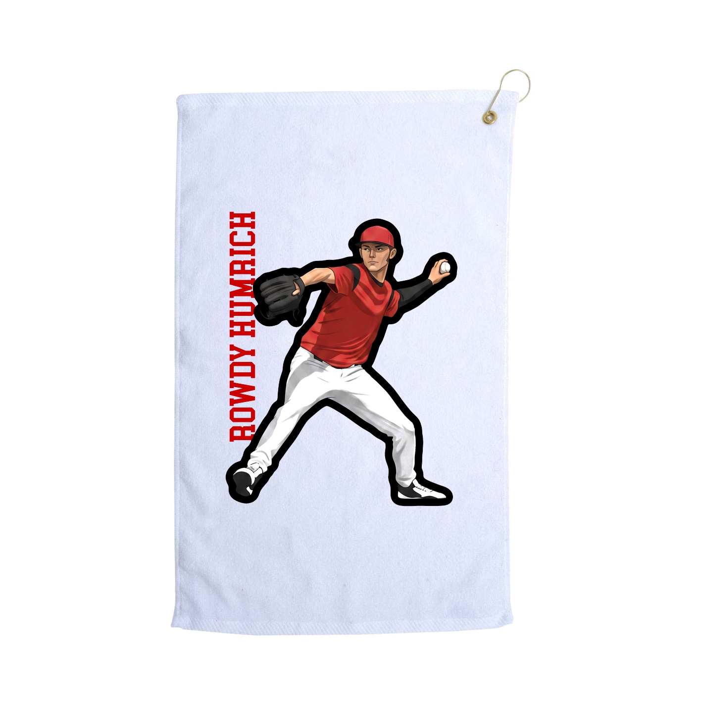 Golf Towel — Name Vertical in White
