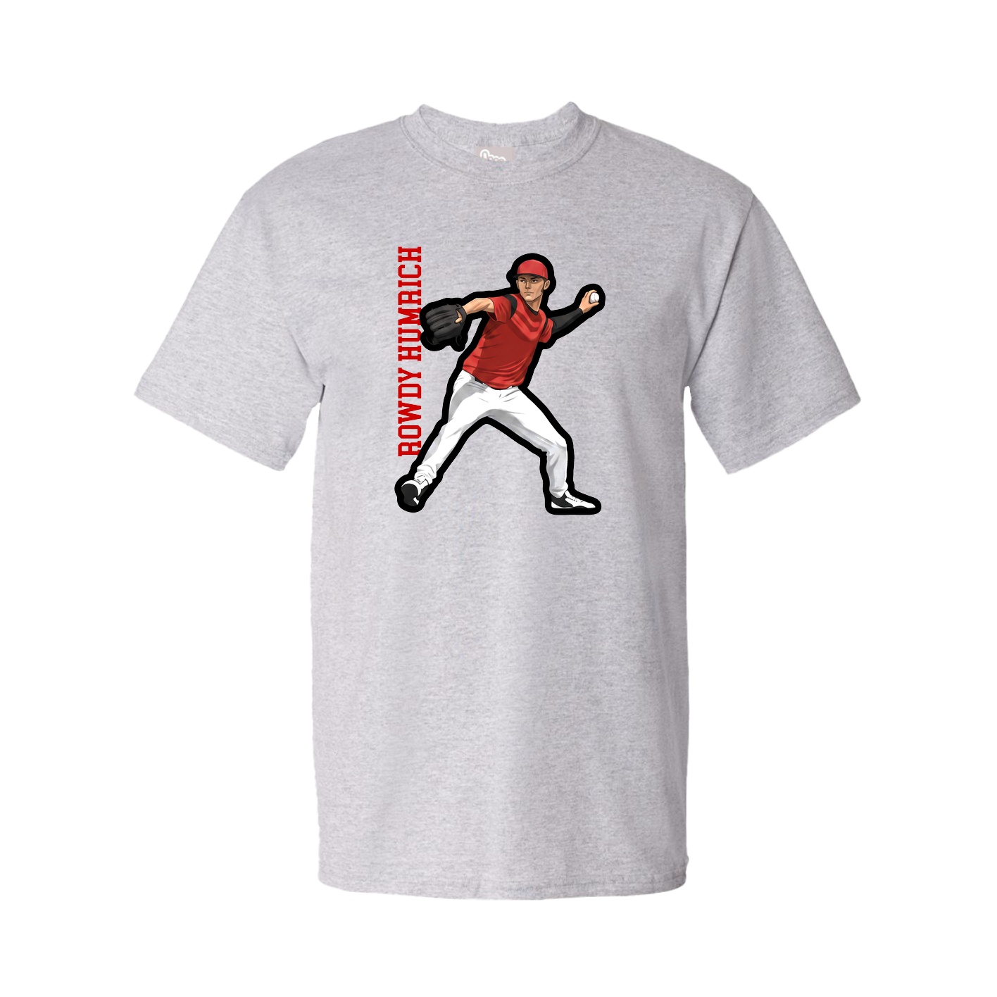 Tee — Name Vertical in Grey