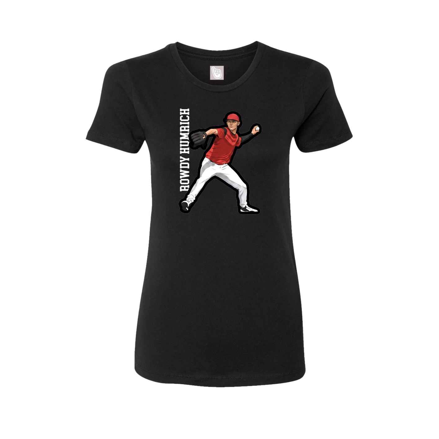 Womens Tee — Name Vertical in Black