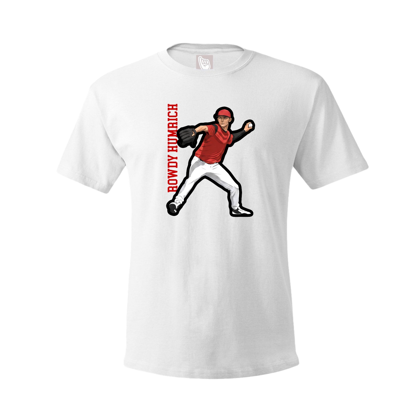 Youth Tee — Name Vertical in White