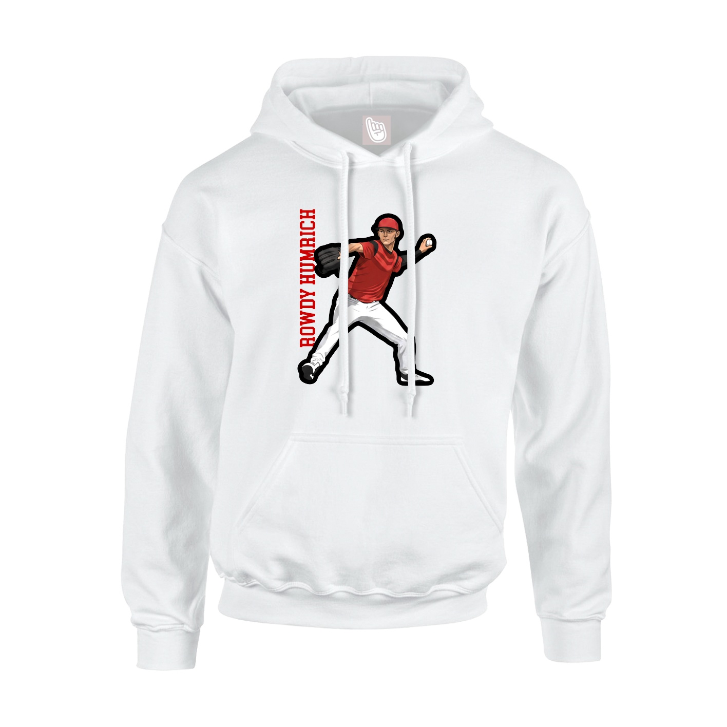 Youth Hoodie — Name Vertical in White