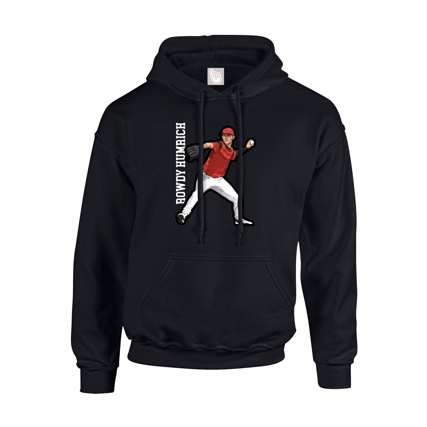 Youth Hoodie — Name Vertical in Black