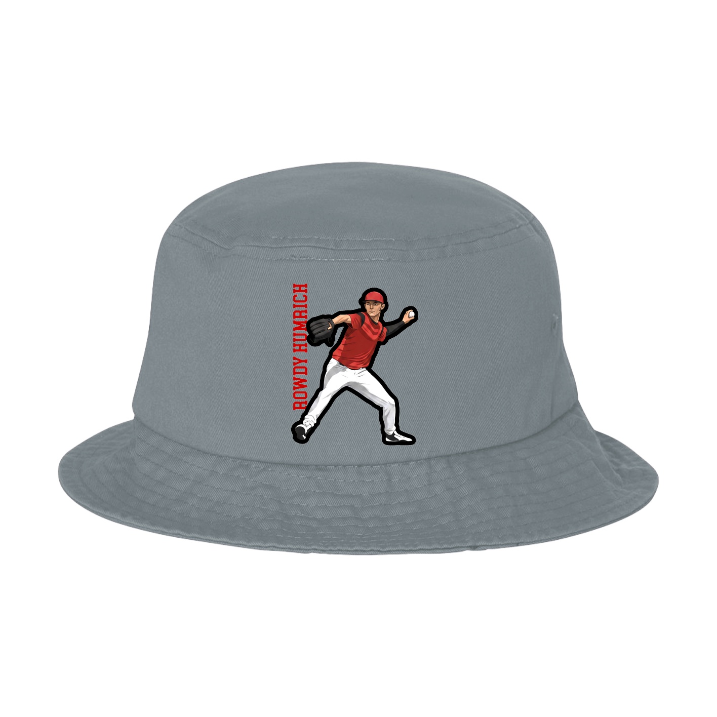 Bucket Cap — Name Vertical in Grey