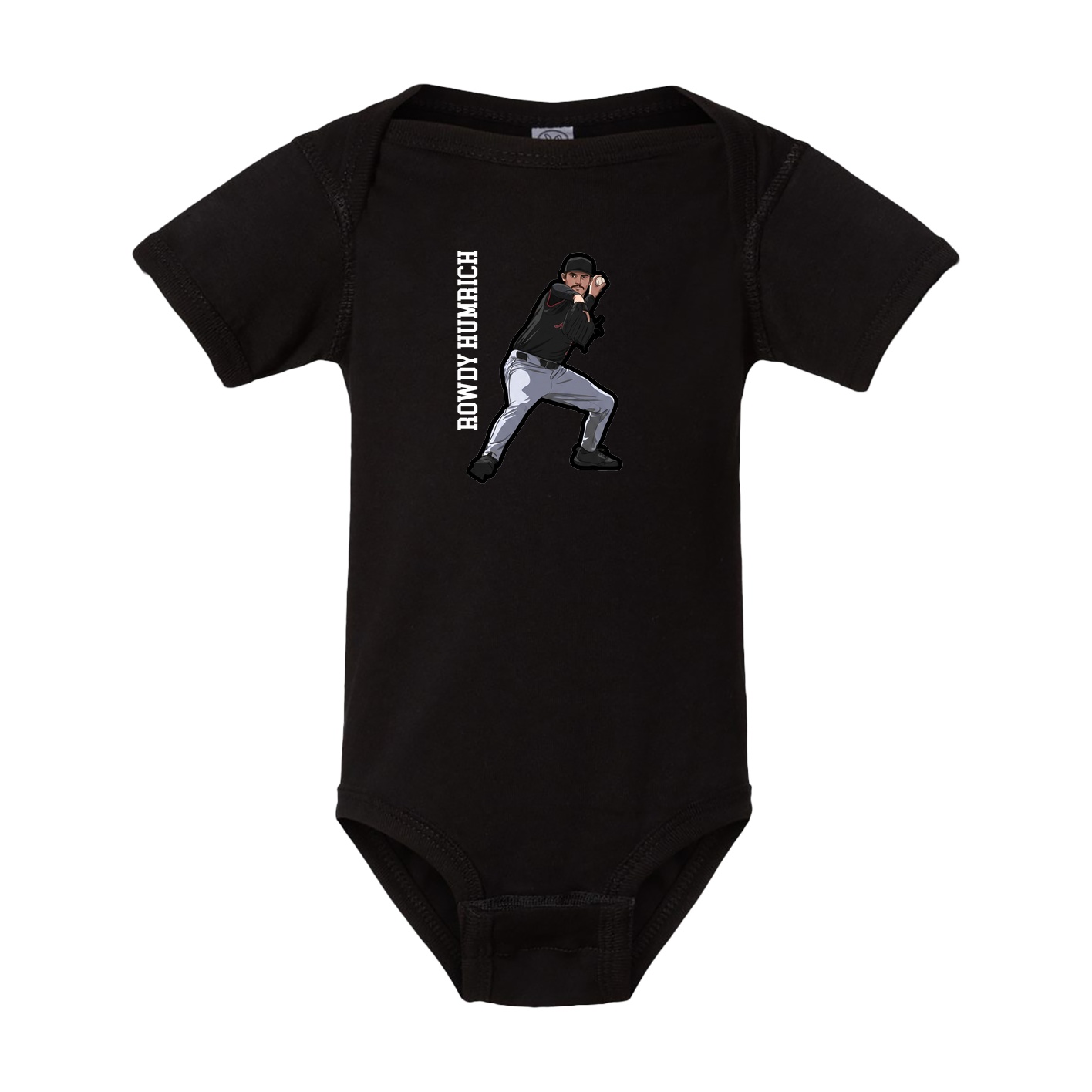 Baby Onesie — Name Vertical in Black