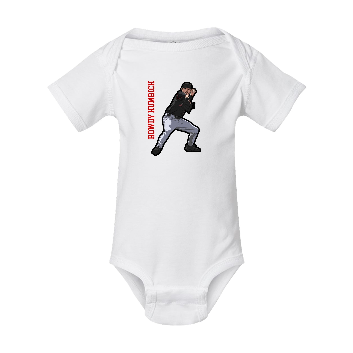 Baby Onesie — Name Vertical in White