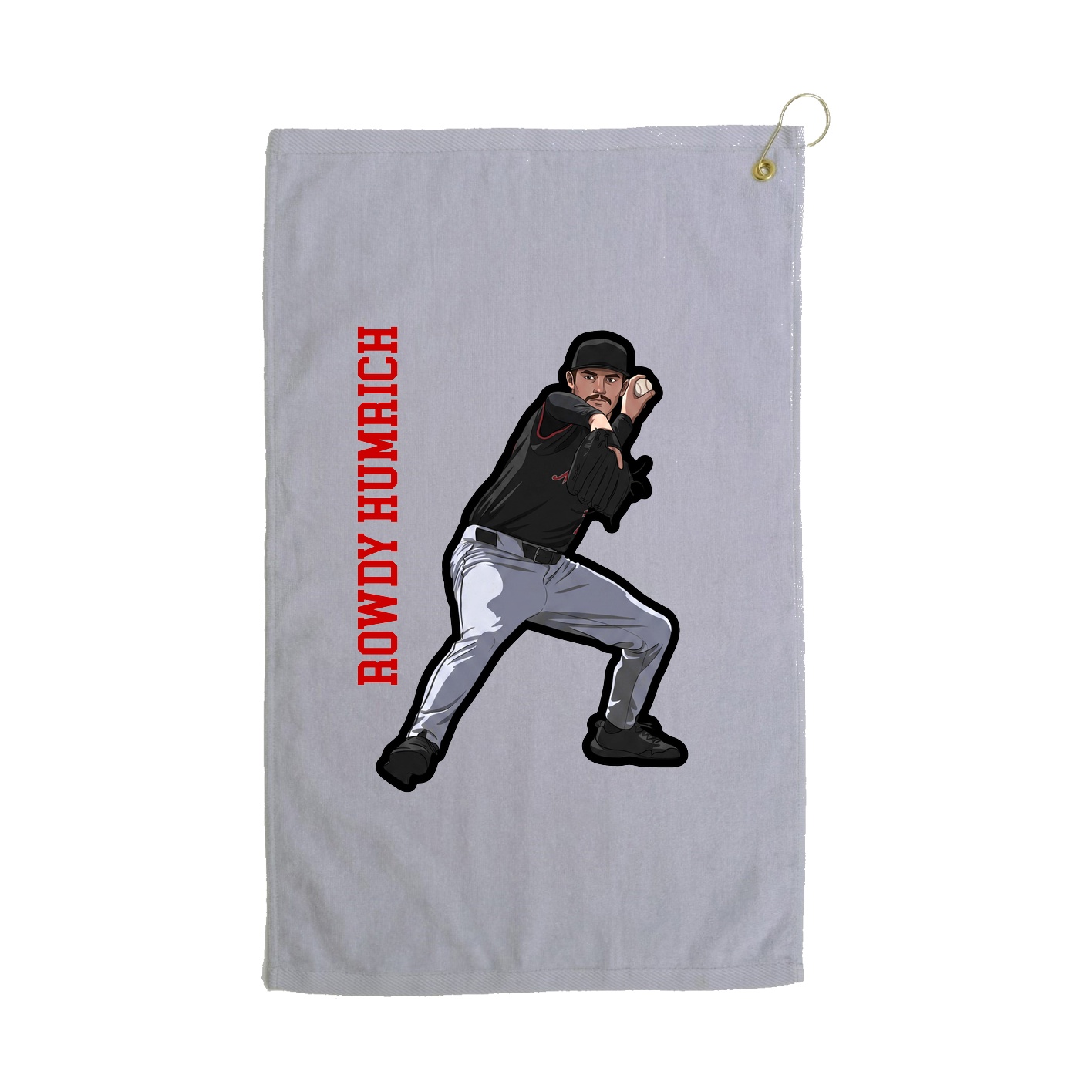 Golf Towel — Name Vertical in Grey