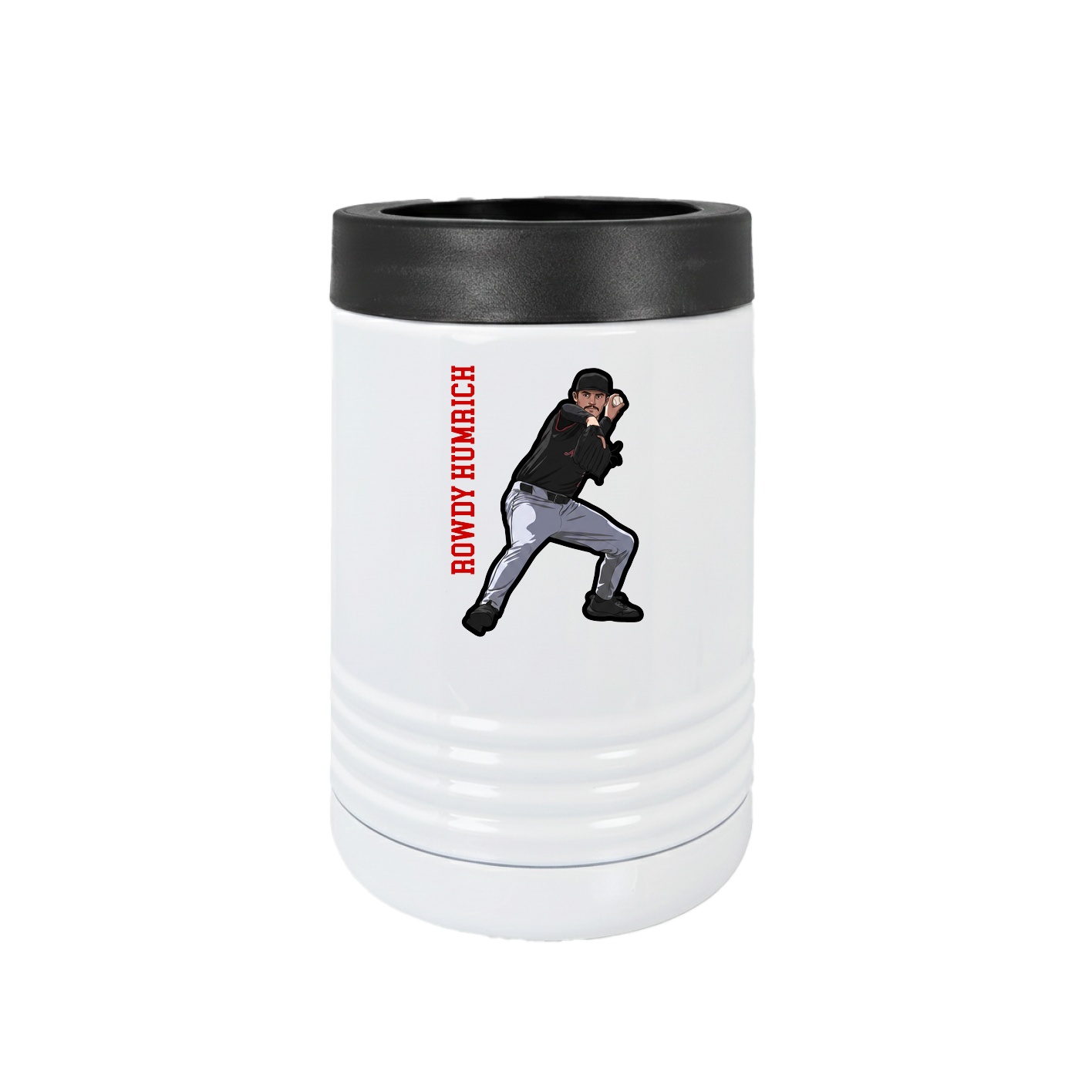 Beverage Holder — Name Vertical in White