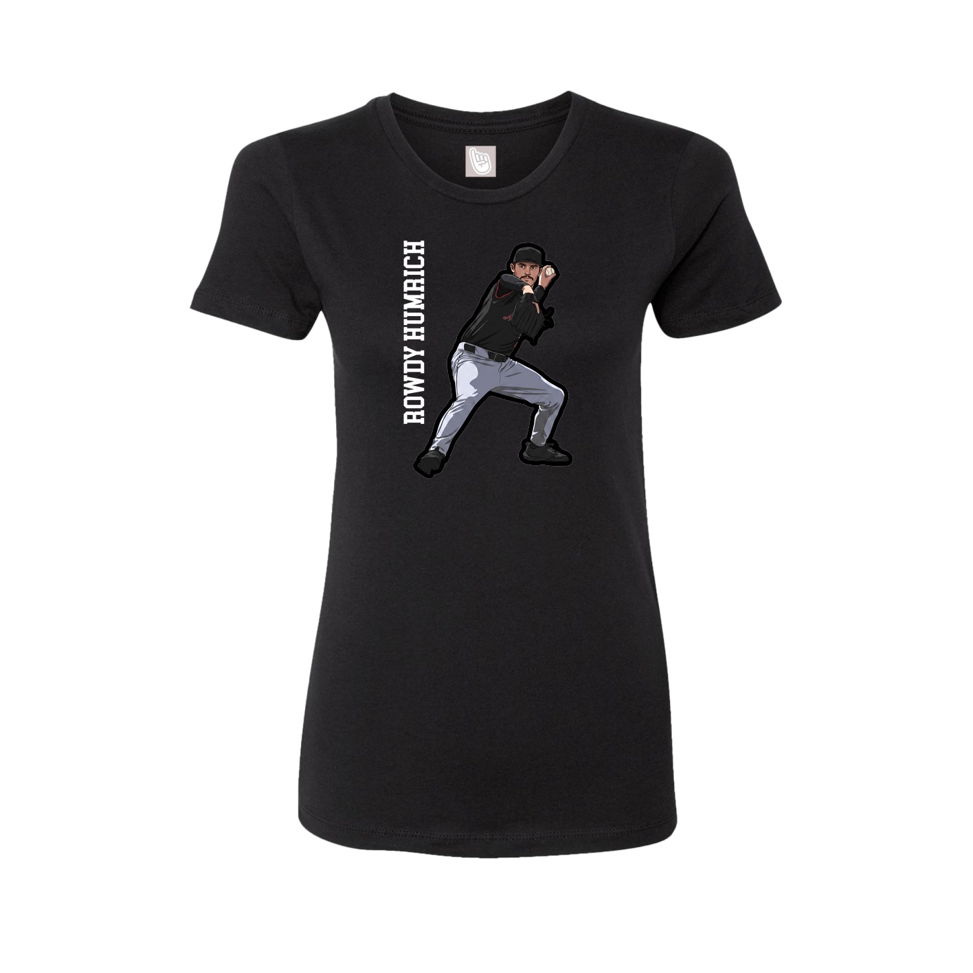 Womens Tee — Name Vertical in Black