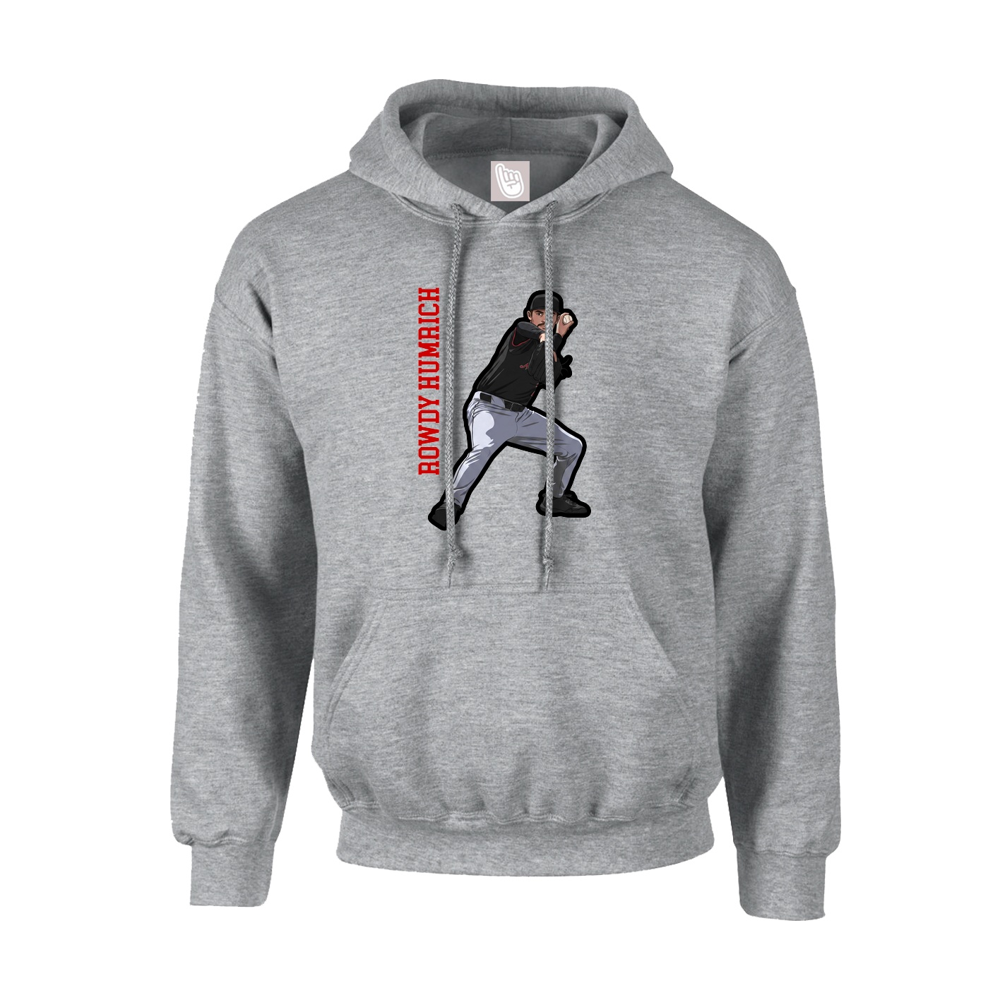Youth Hoodie — Name Vertical in Grey