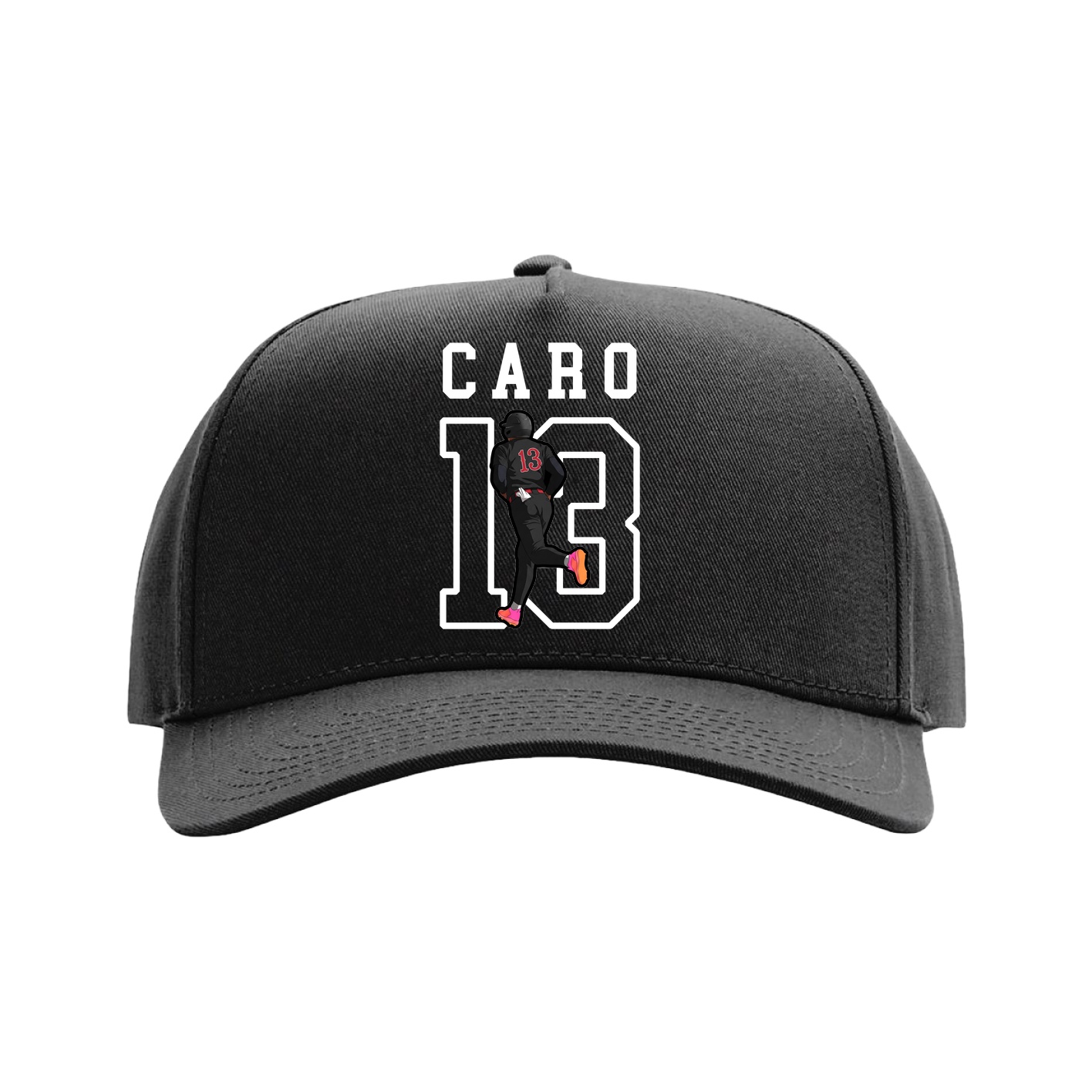 Full Fabric Five-Panel Champ Cap — Shirsey in Black