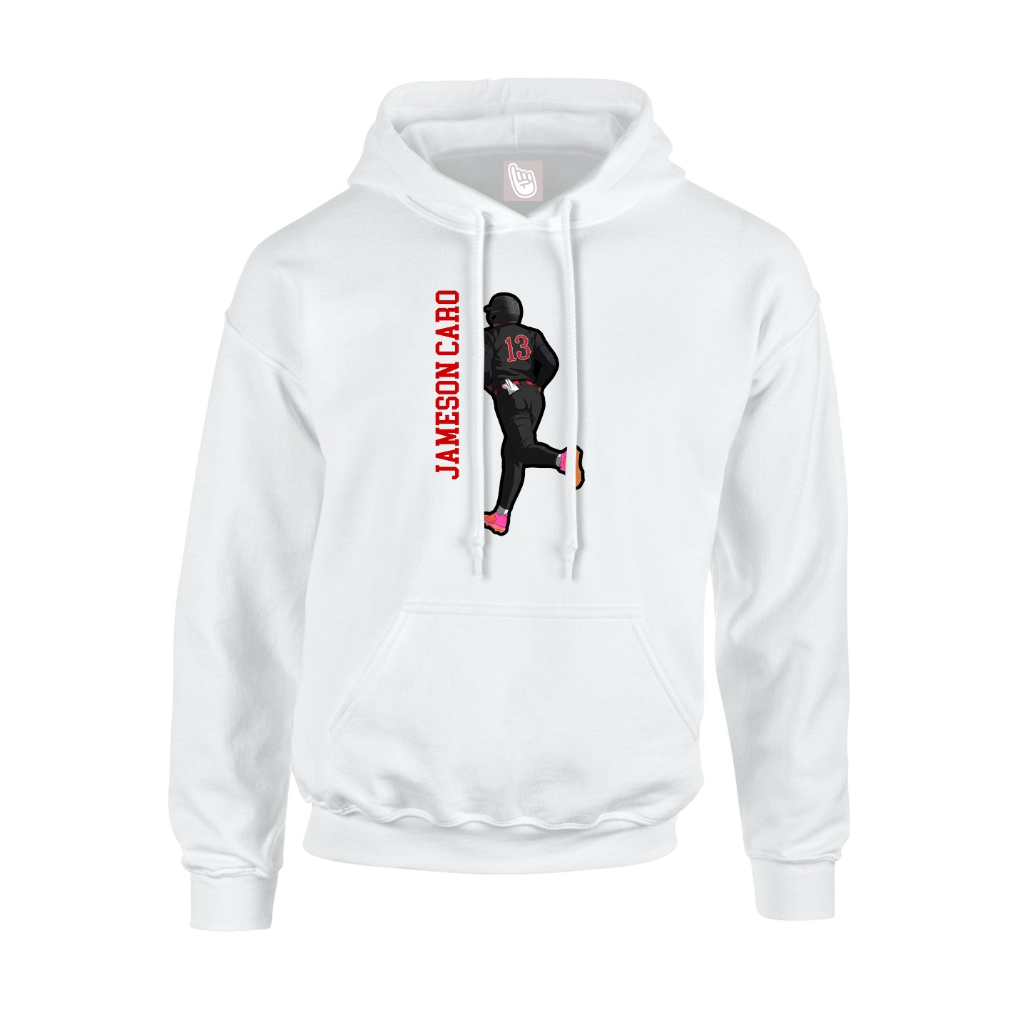Hoodie — Name Vertical in White