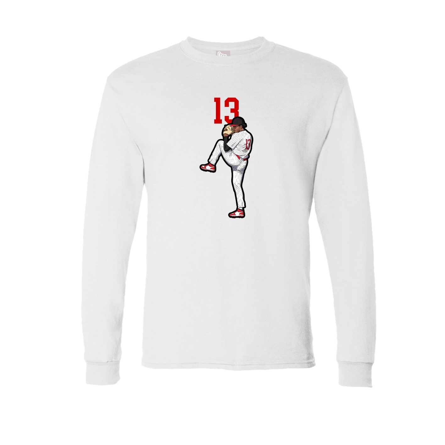 Long Sleeve Tee — Number Top in White